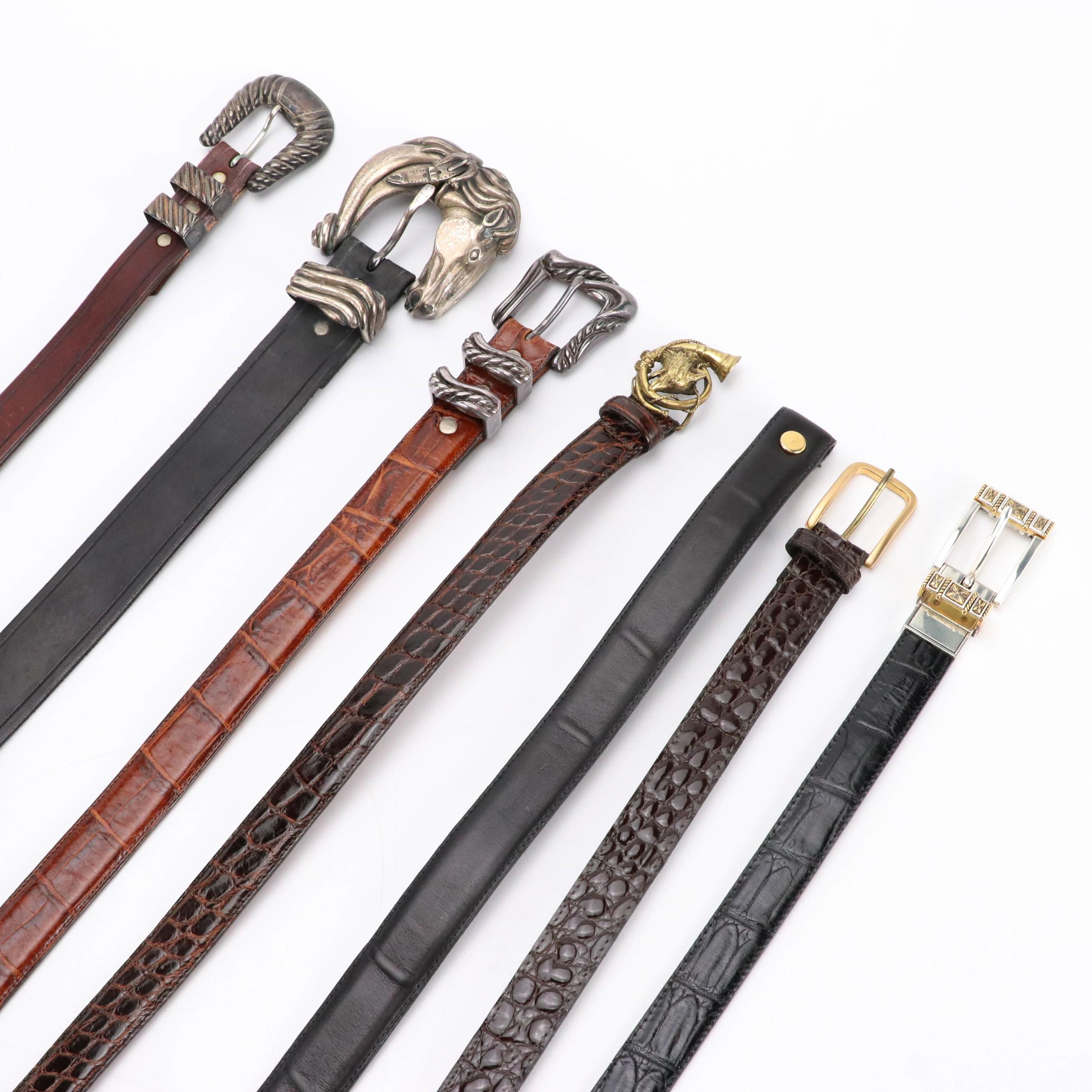 Curious George/Bob Dunn Sterling Buckle Leather Belts, Brighton Belt, and More