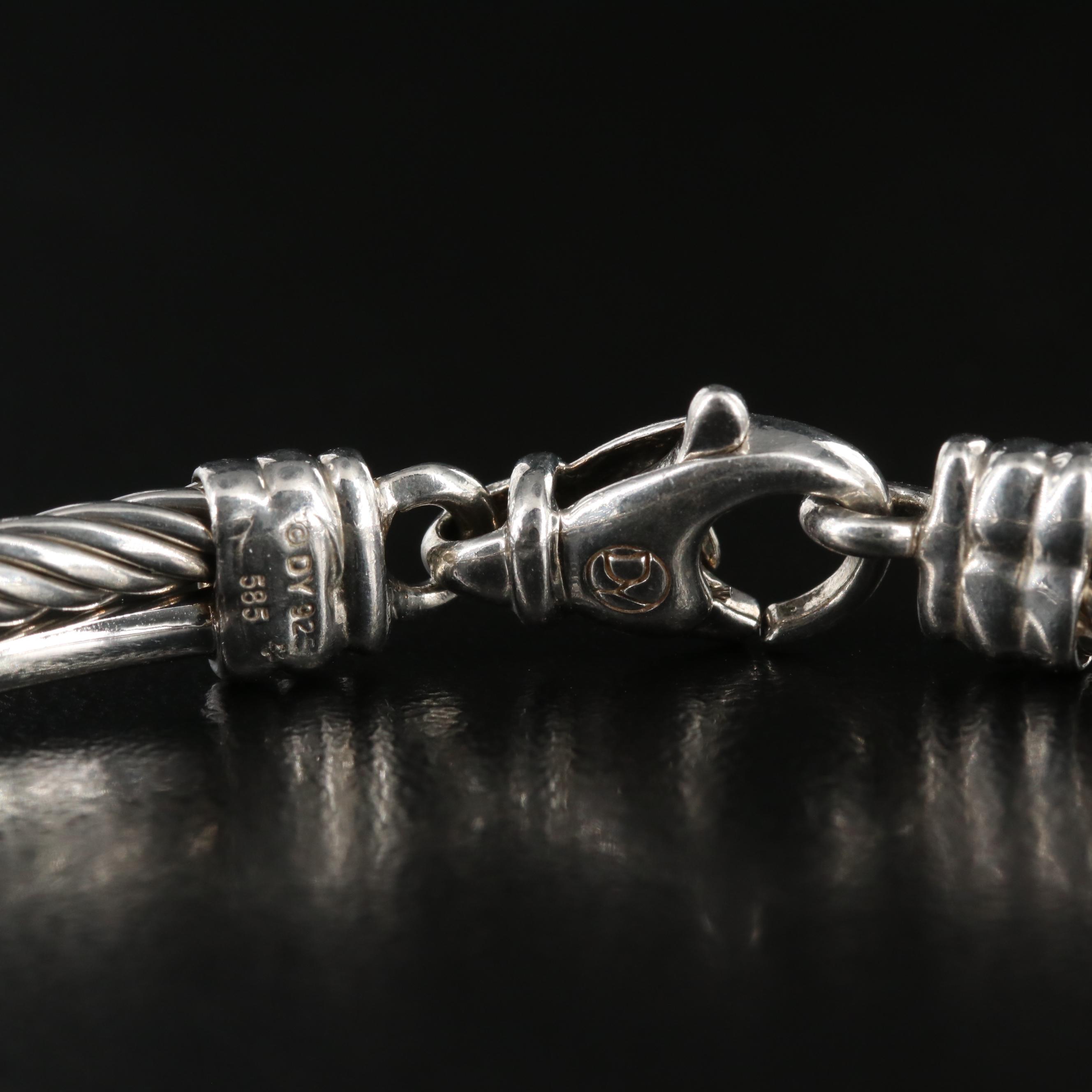 David Yurman Crossover Sterling Diamond Bracelet