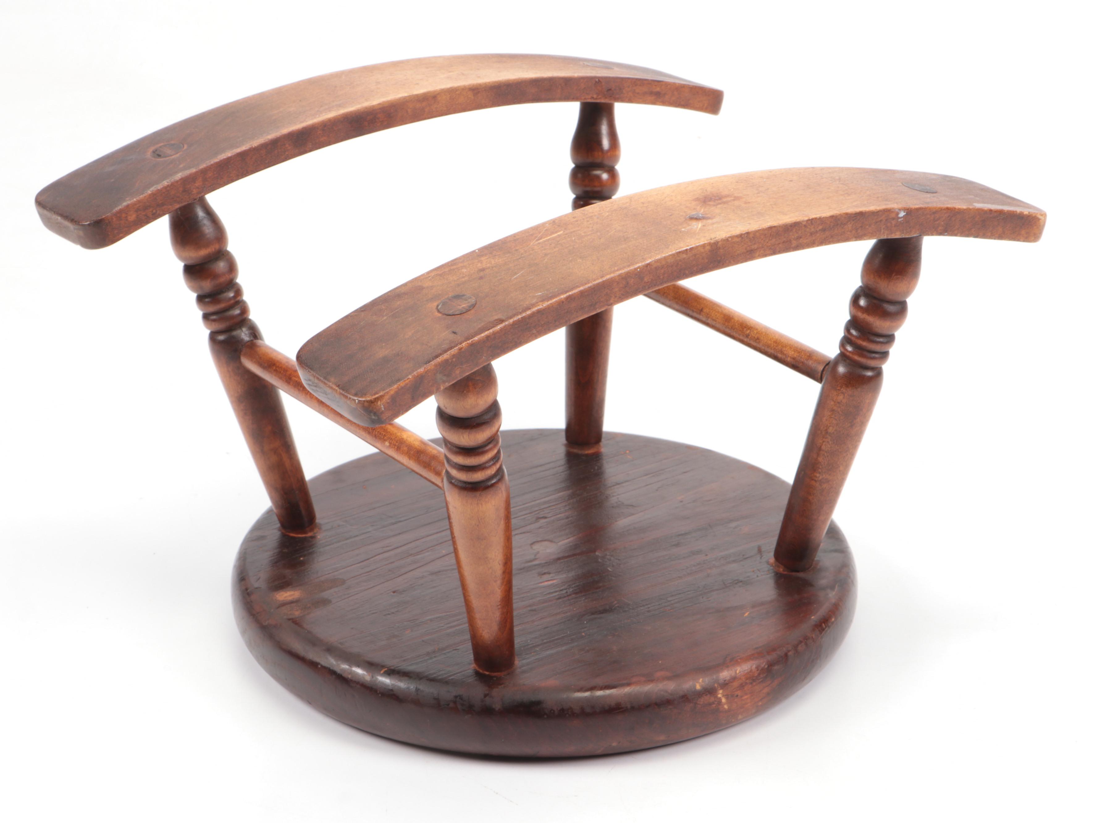 Colonial Style Oak Rocking Footstool, 20th Century