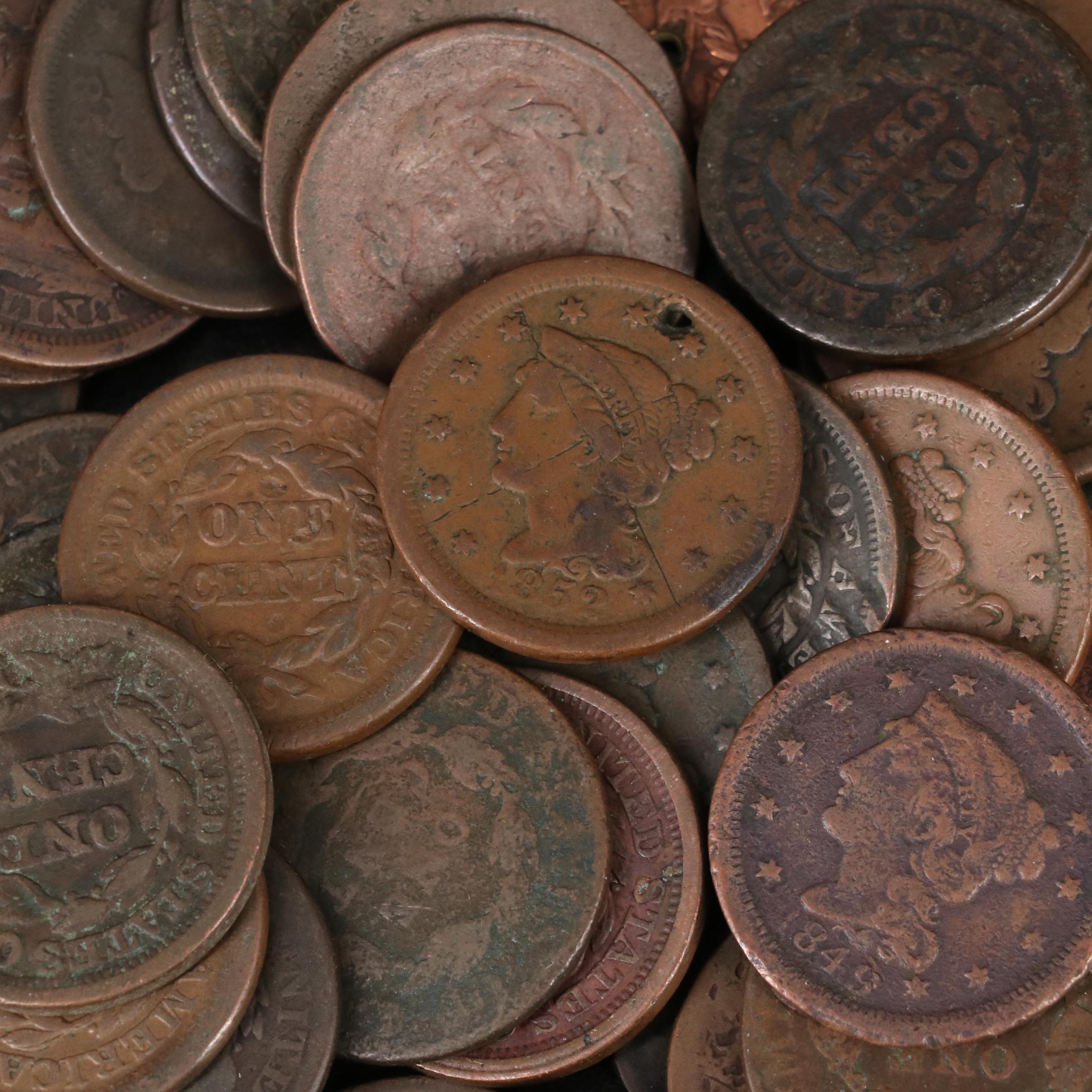 Collection of Forty-Five Cull United States Large Cents