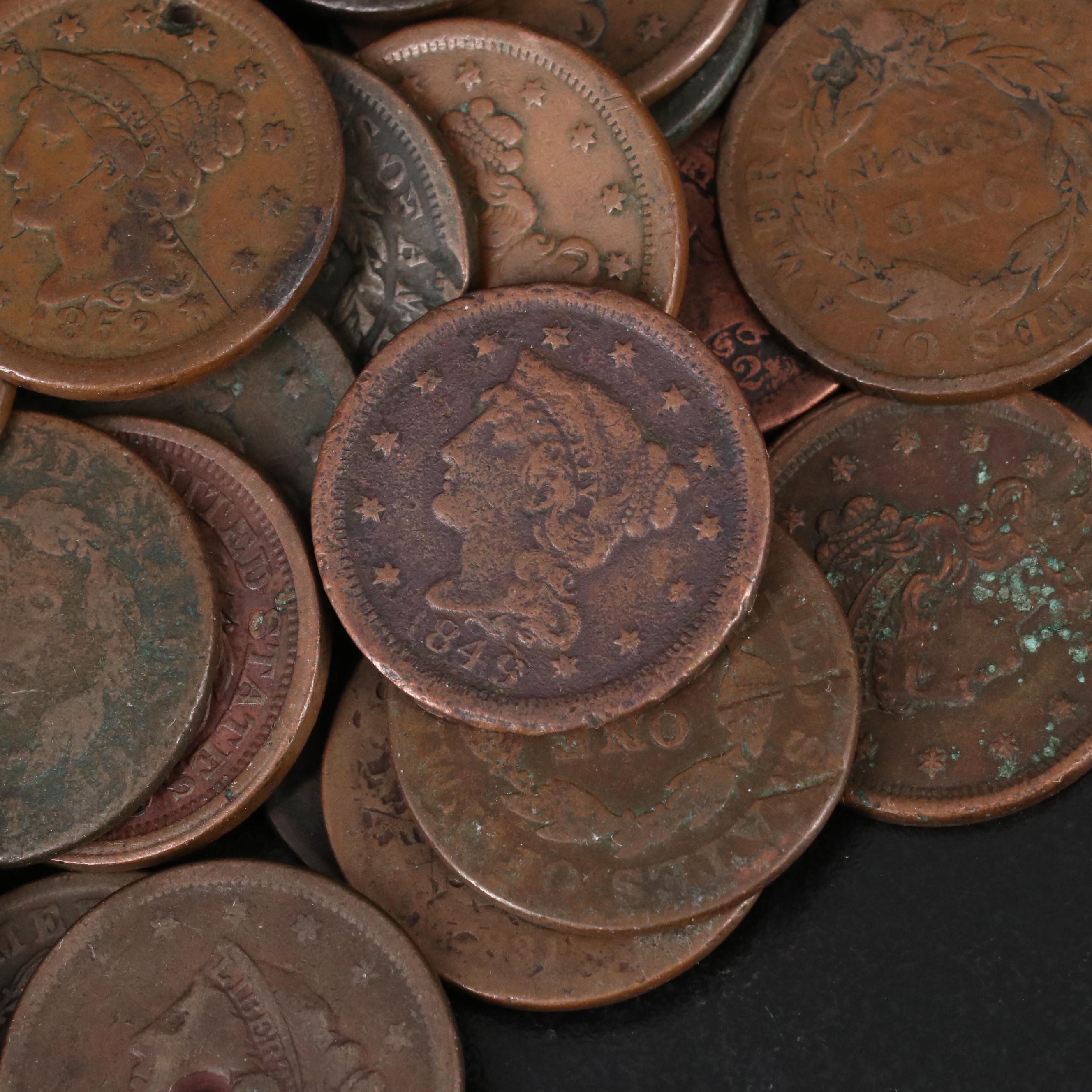 Collection of Forty-Five Cull United States Large Cents