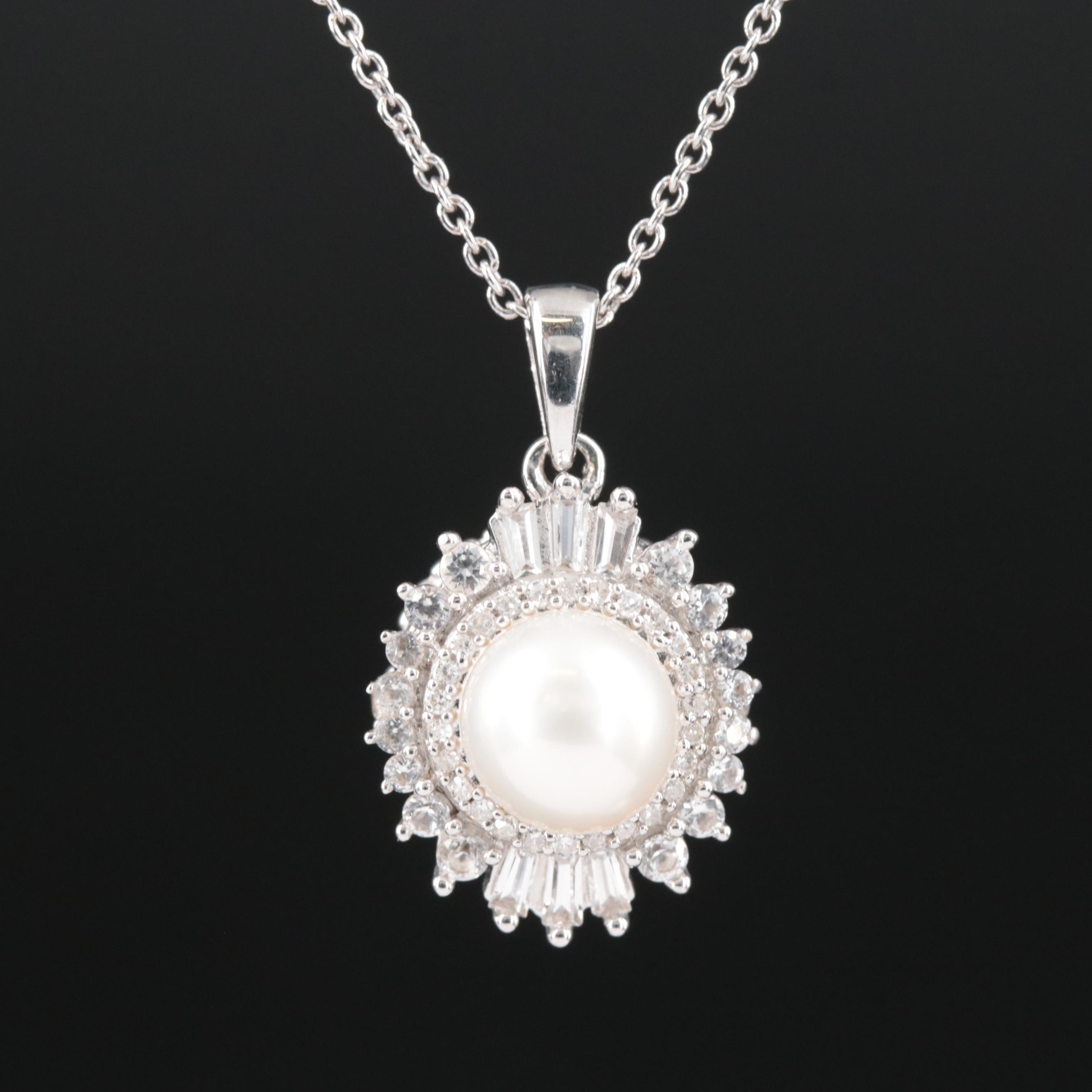 Simply Vera by Vera Wang Sterling Pearl and Sapphire Necklace Everything But The House