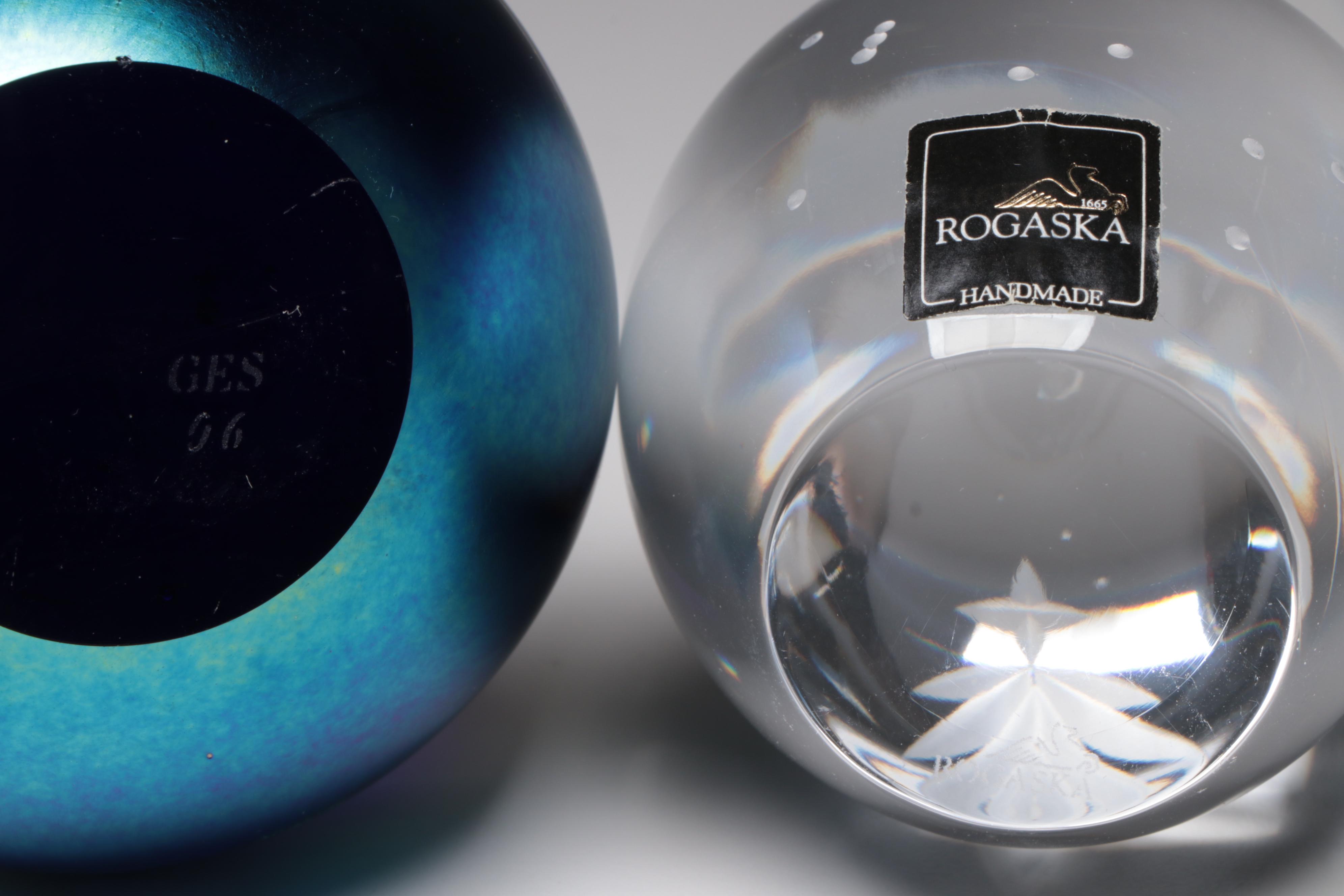 Flame Run, Glass Eye Studio, and Other Handmade Art Glass Paperweights