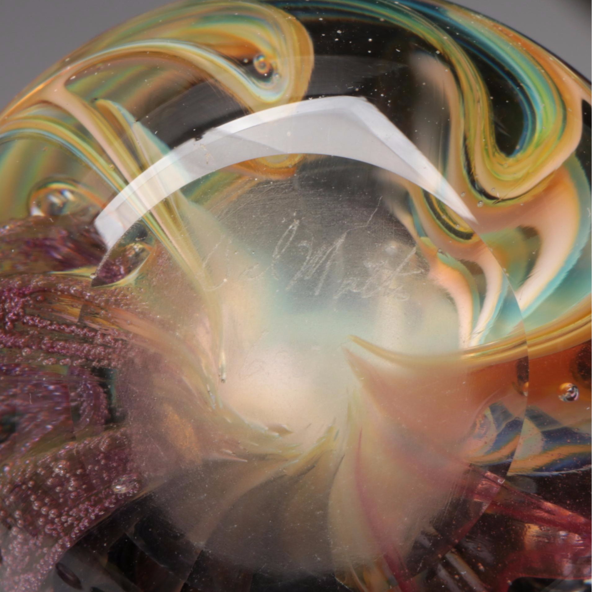 Flame Run, Glass Eye Studio, and Other Handmade Art Glass Paperweights