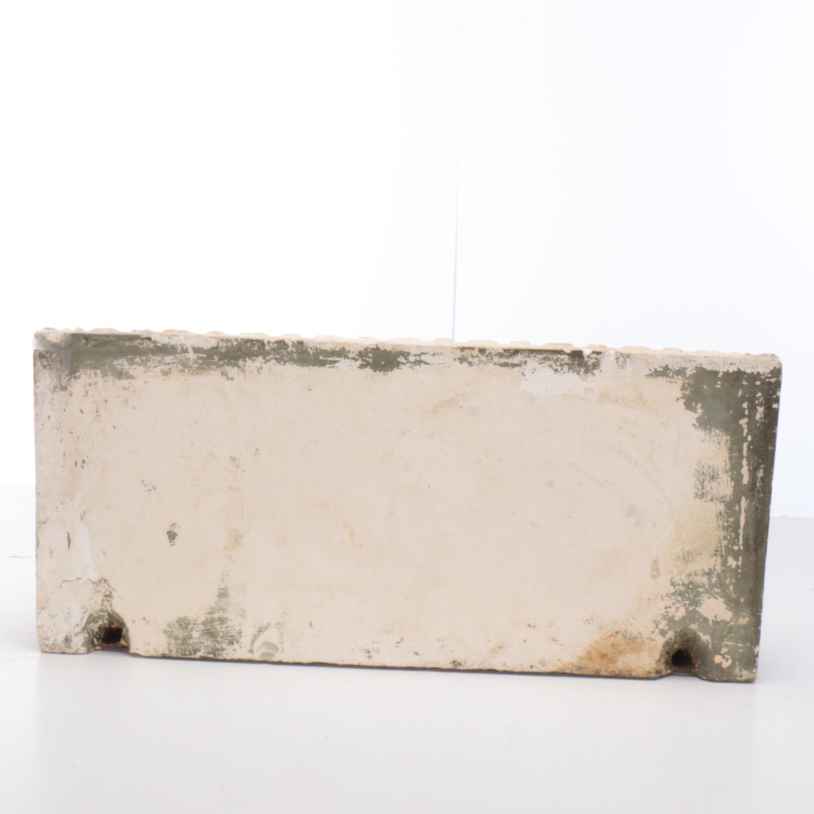 Hand-Painted Cast Plaster Church Architectural Element with Cherub Frieze