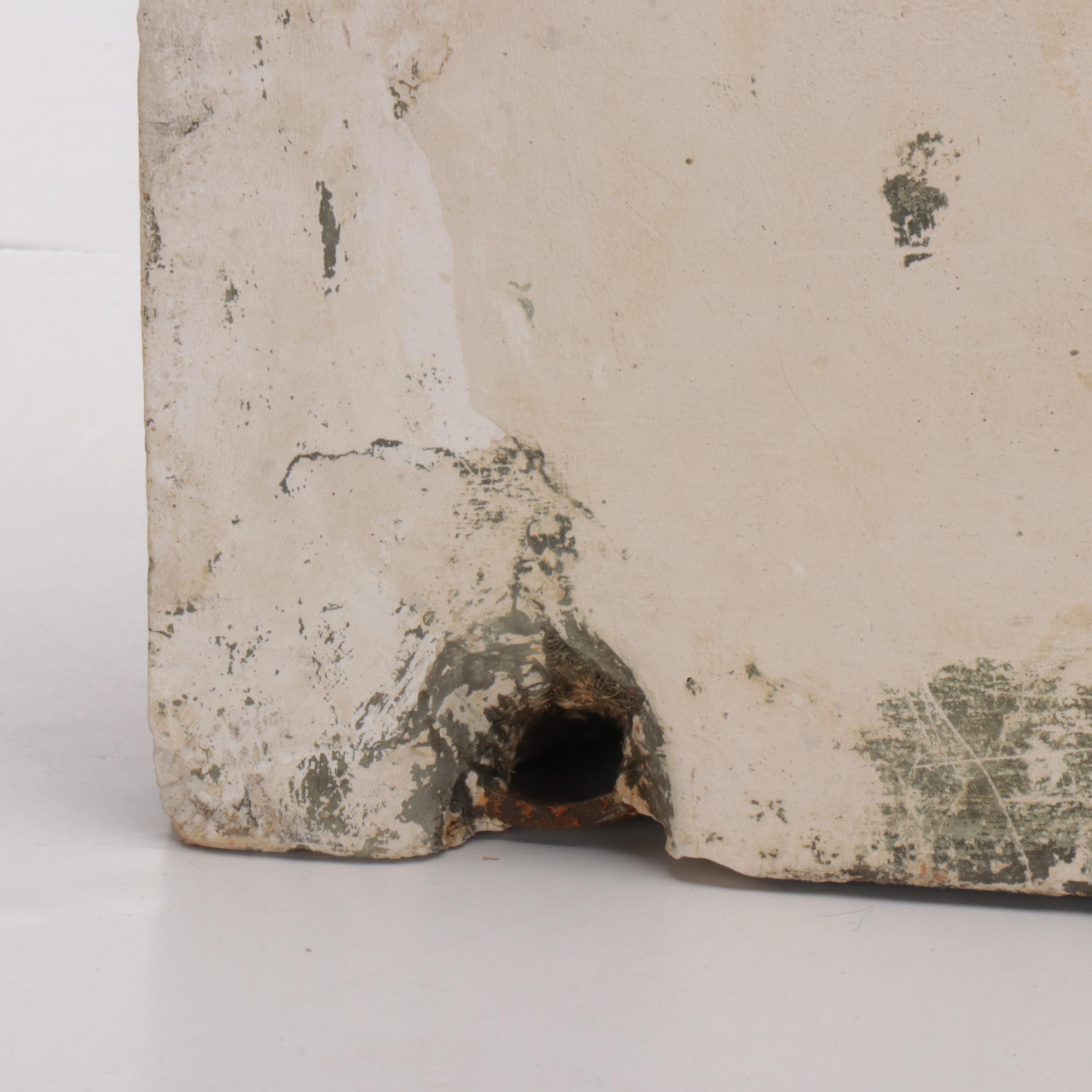 Hand-Painted Cast Plaster Church Architectural Element with Cherub Frieze