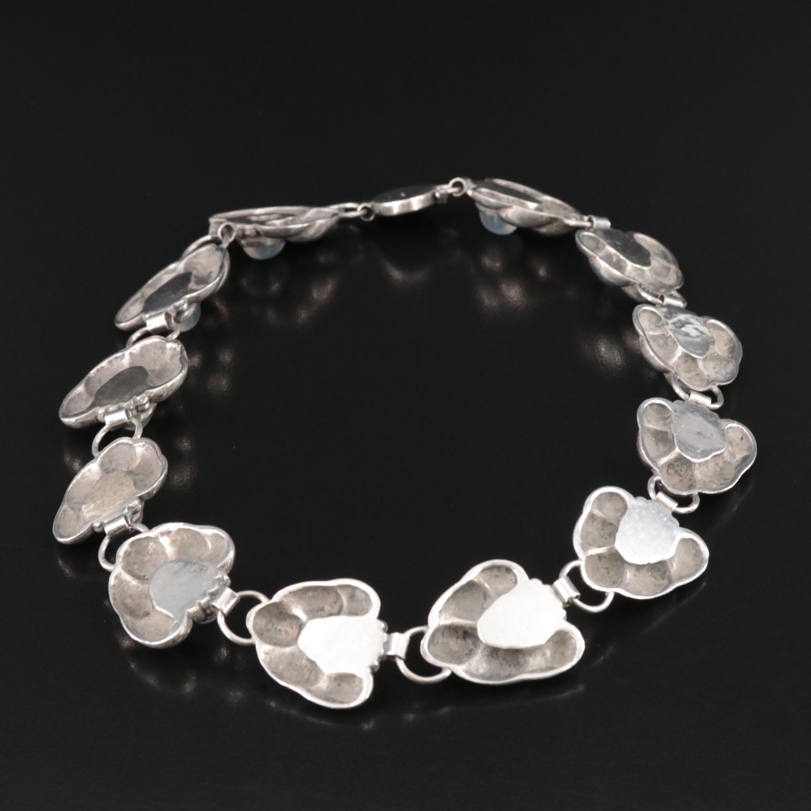 Modernist Gilbert Original Sterling Moonstone Necklace