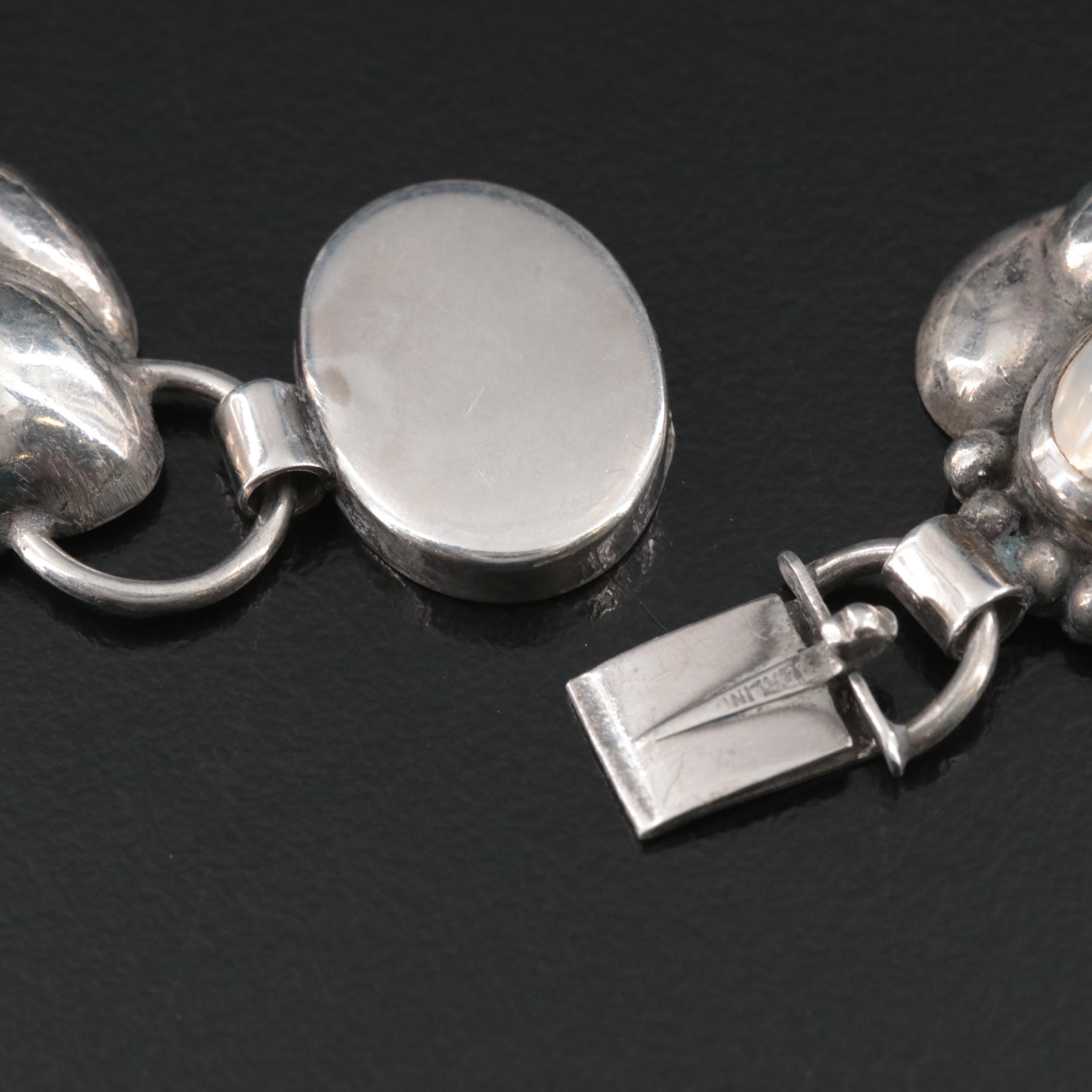 Modernist Gilbert Original Sterling Moonstone Necklace