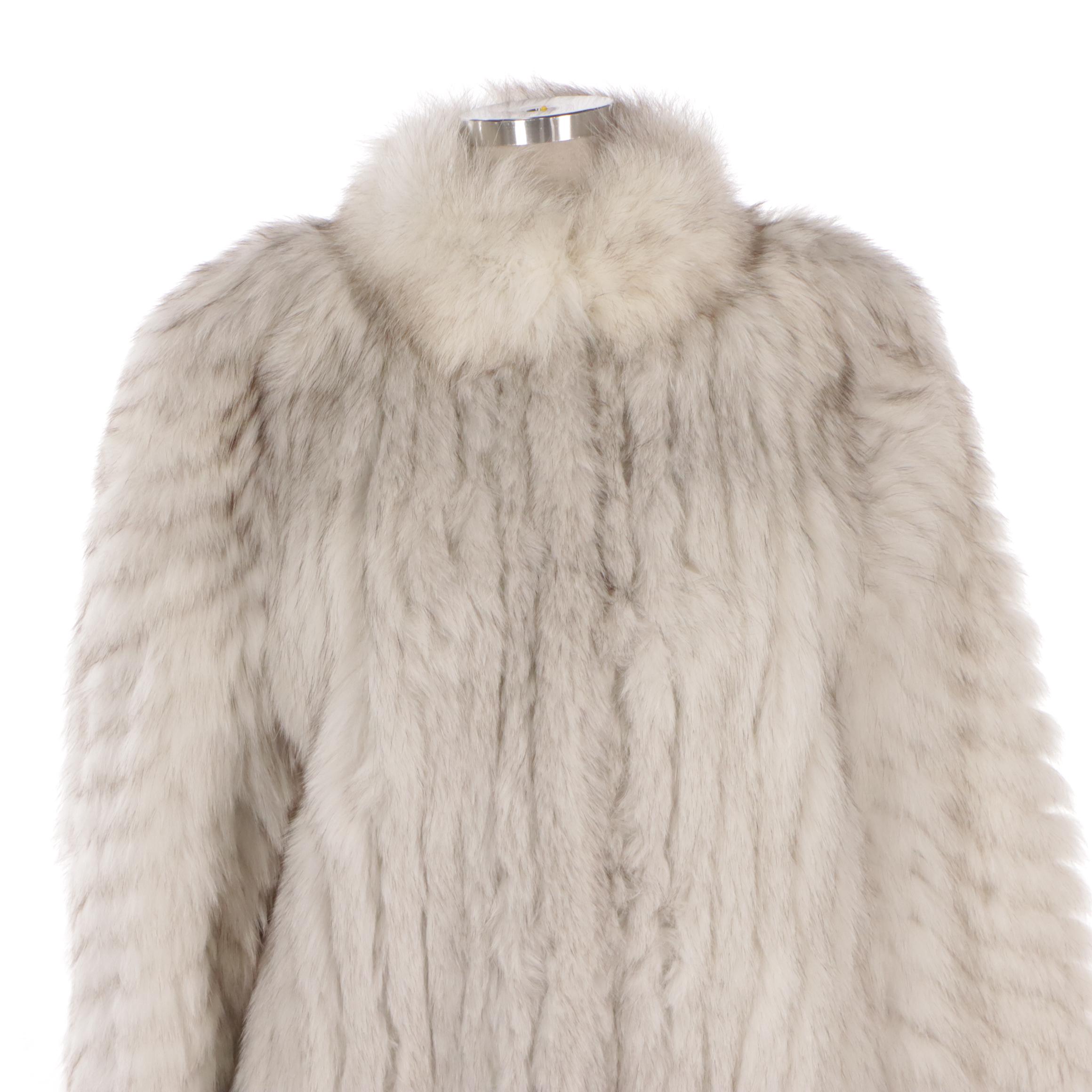 Saga Corded Blue Fox Fur Coat