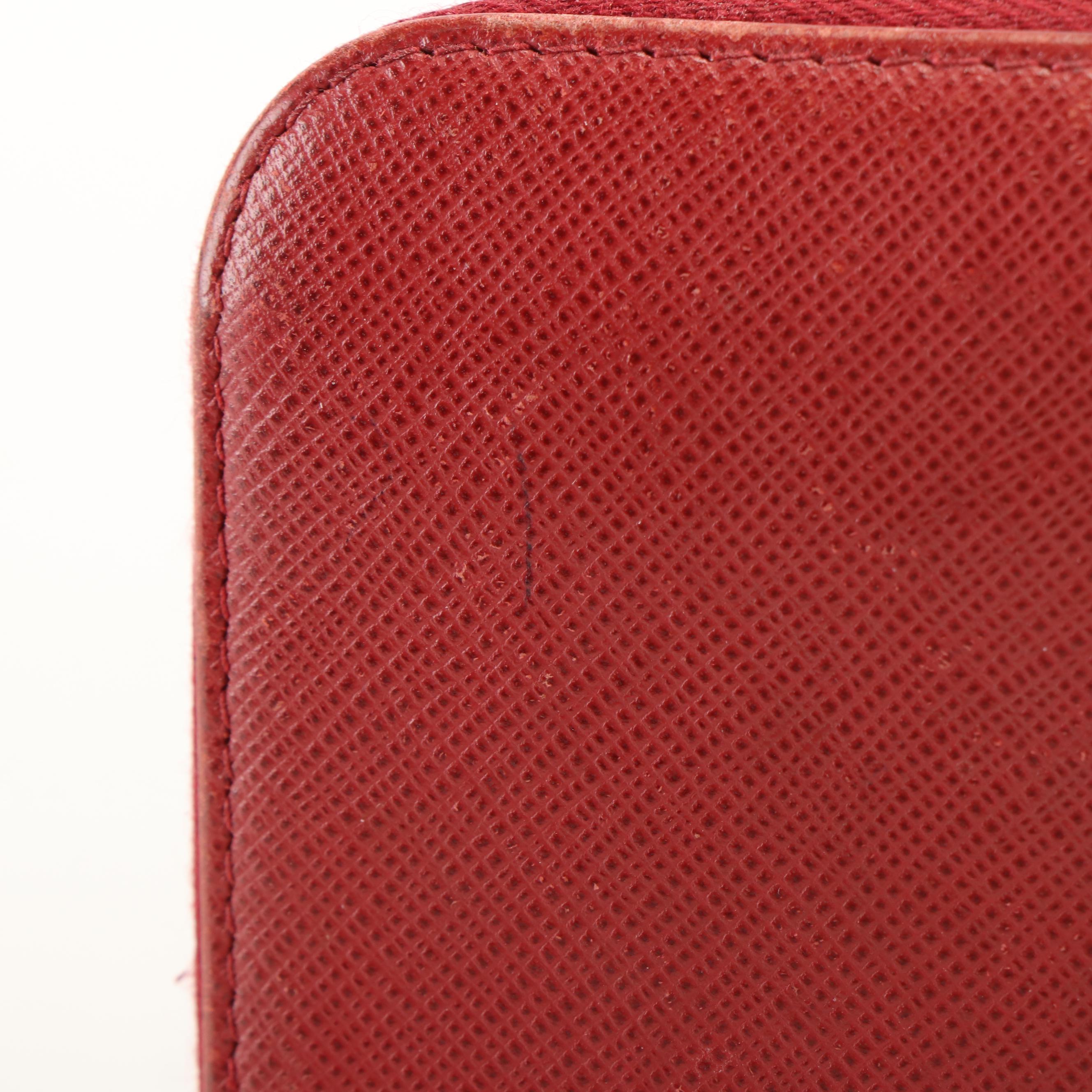 Prada Continental Wallet in Red Saffiano Leather