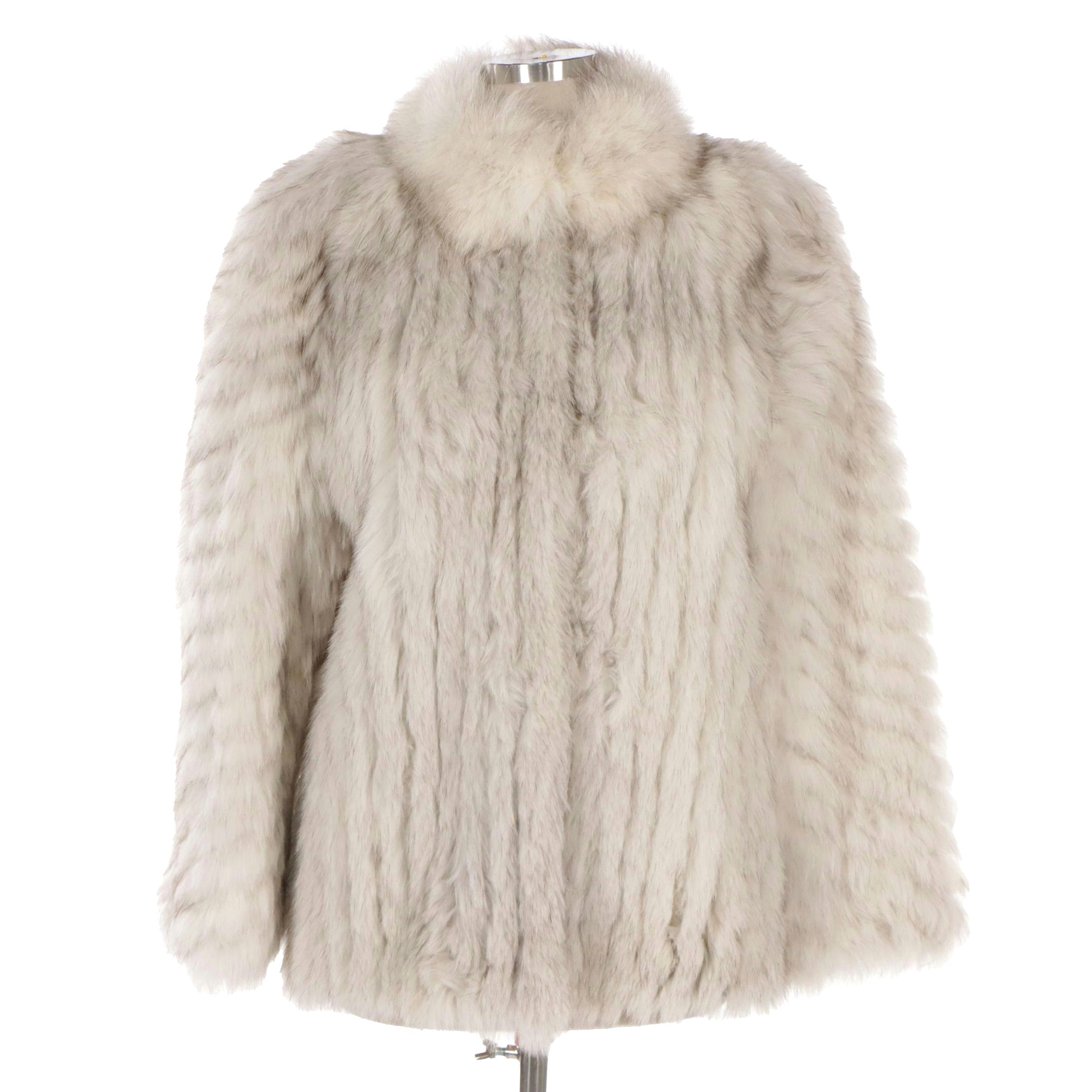 Saga Corded Blue Fox Fur Coat