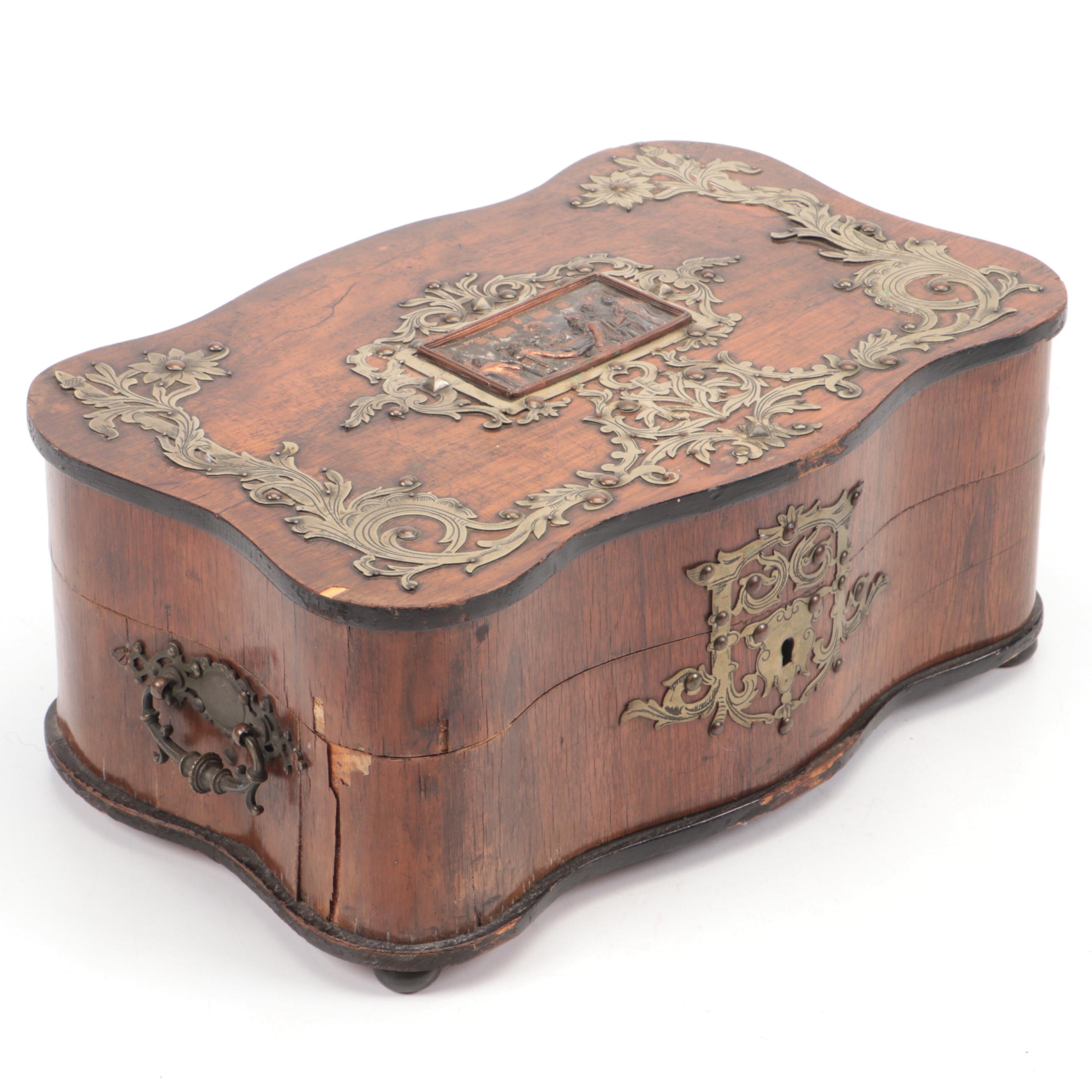 Metal Mounted Wood Game Compendium, Early 20th Century