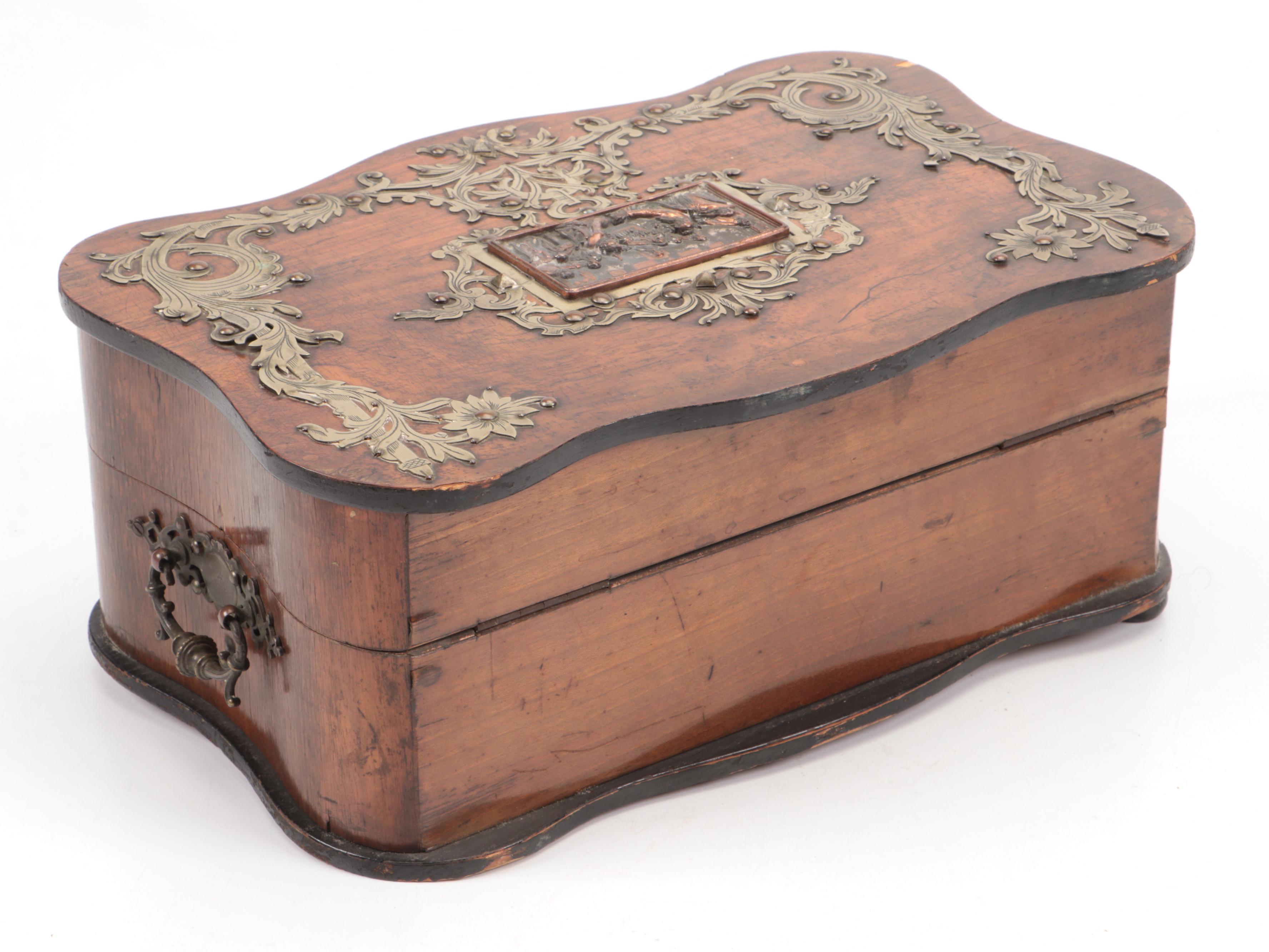 Metal Mounted Wood Game Compendium, Early 20th Century