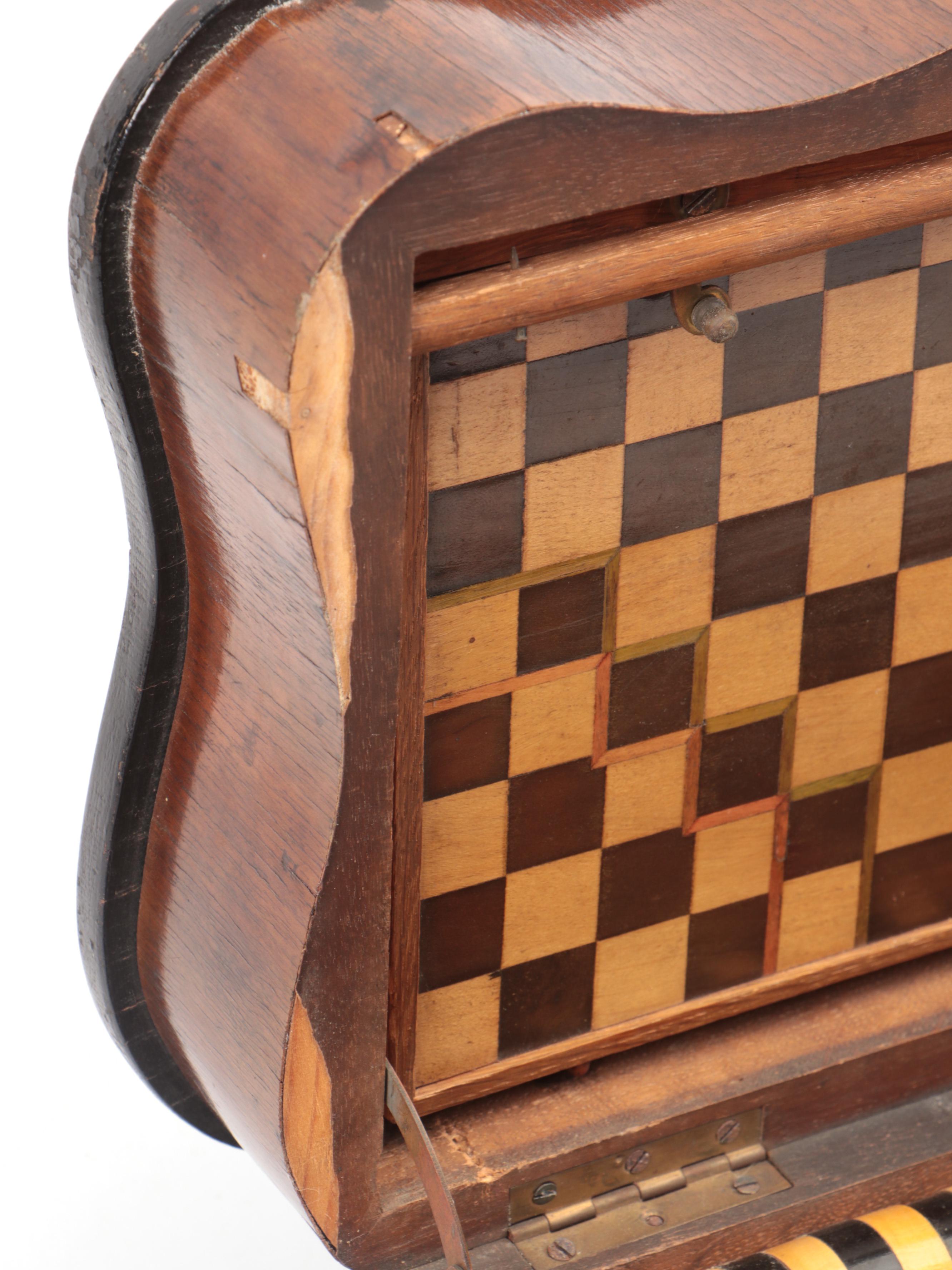 Metal Mounted Wood Game Compendium, Early 20th Century