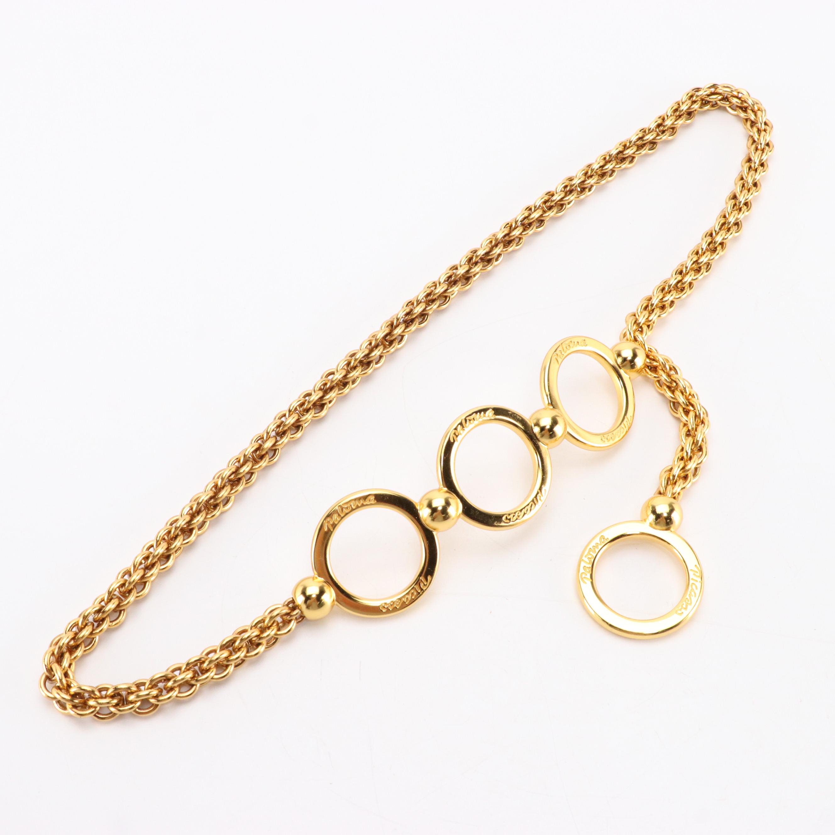 Paloma Picasso Evening Crossbody in Black Satin and Chunky Link Chain Belt