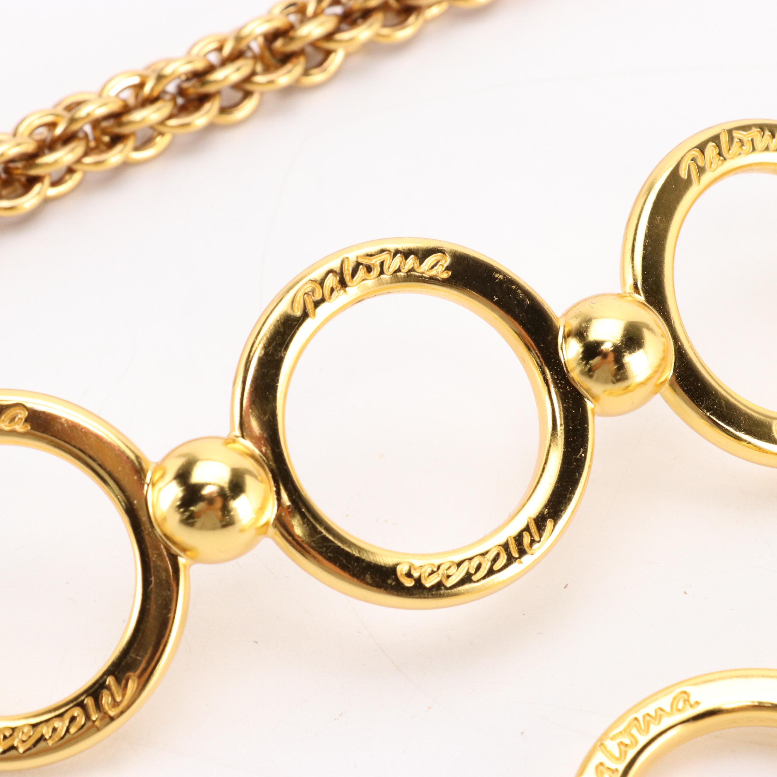 Paloma Picasso Evening Crossbody in Black Satin and Chunky Link Chain Belt