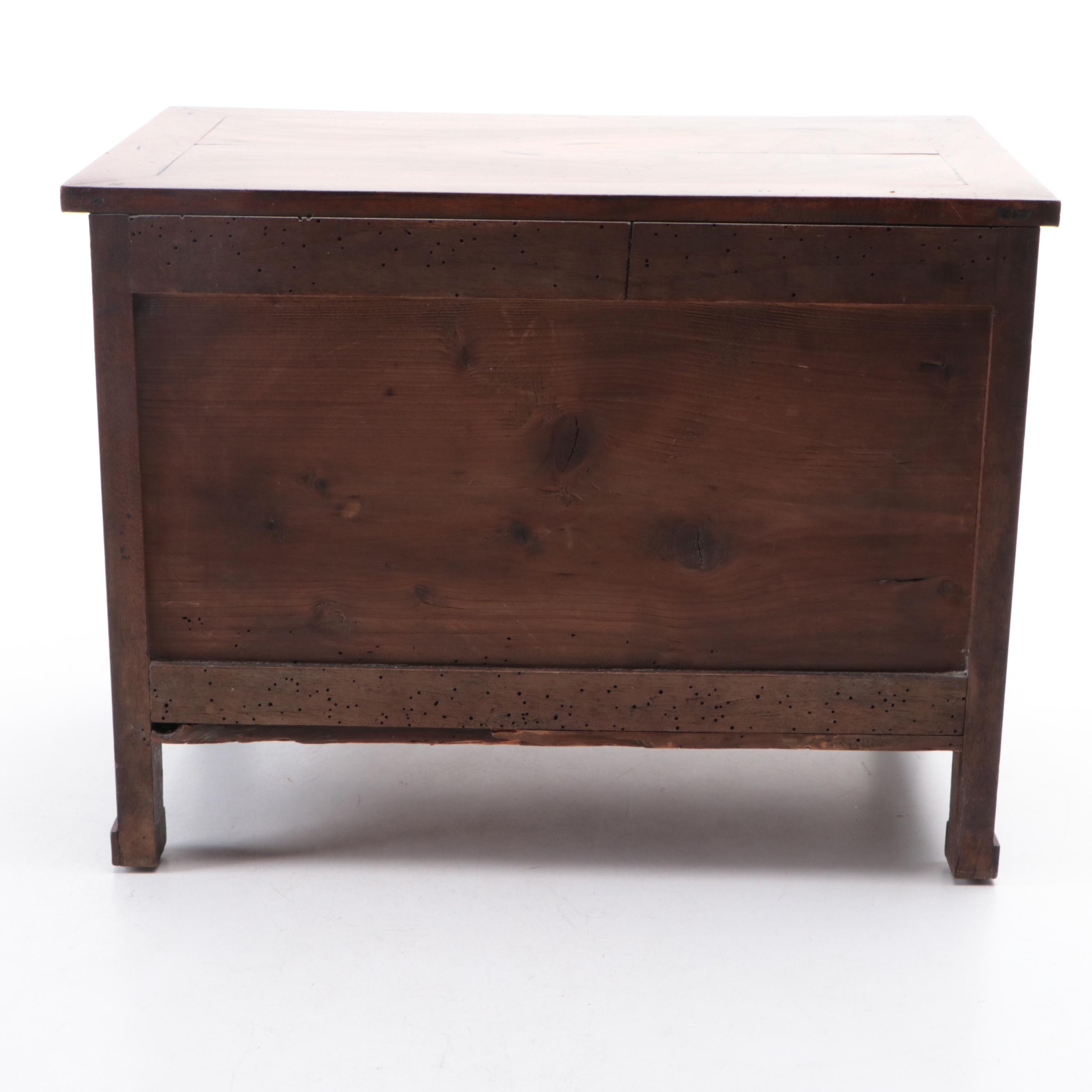 Miniature Biedermeier Flame Walnut Four-Drawer Chest, Early to Mid-19th C.