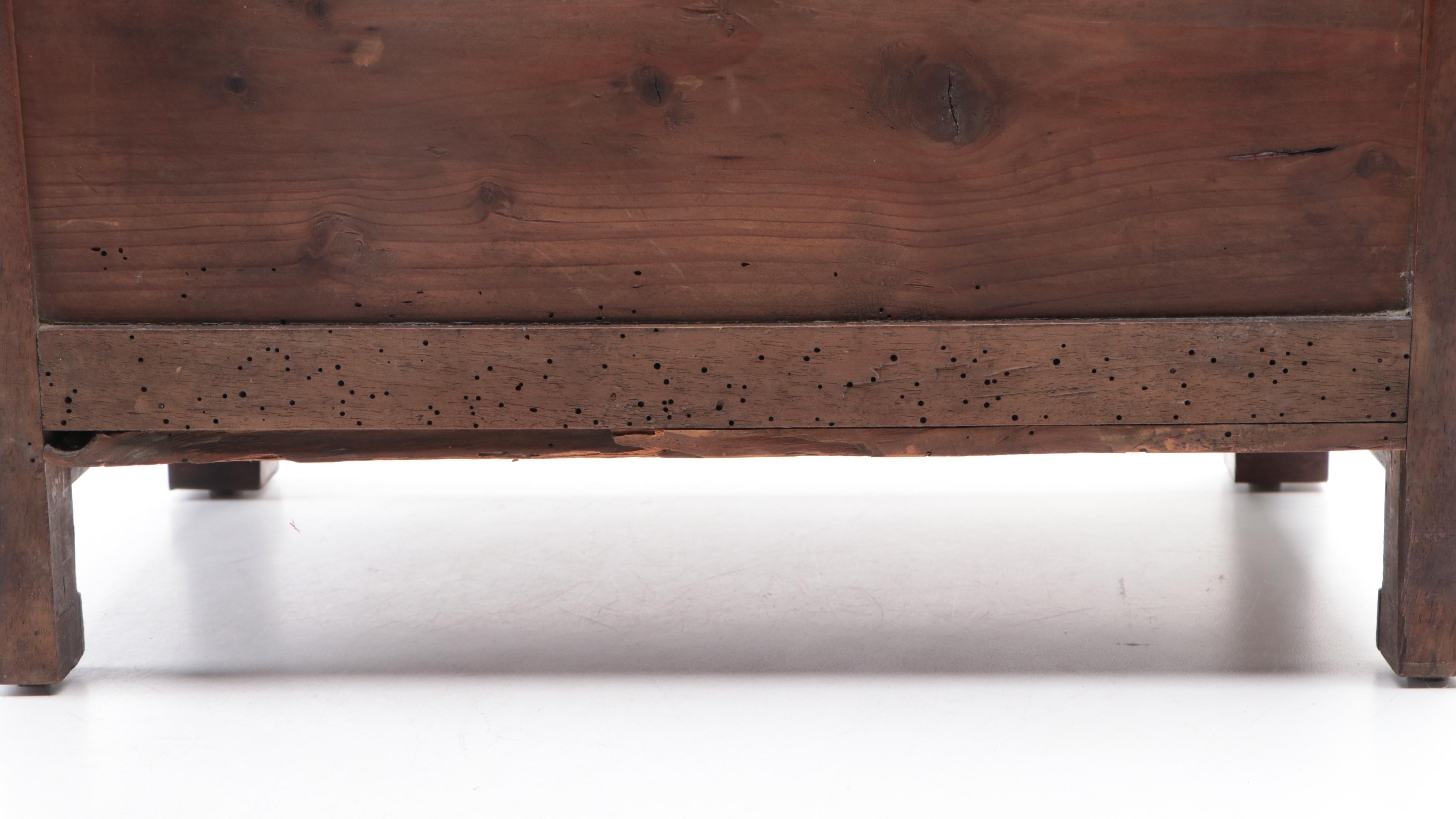 Miniature Biedermeier Flame Walnut Four-Drawer Chest, Early to Mid-19th C.