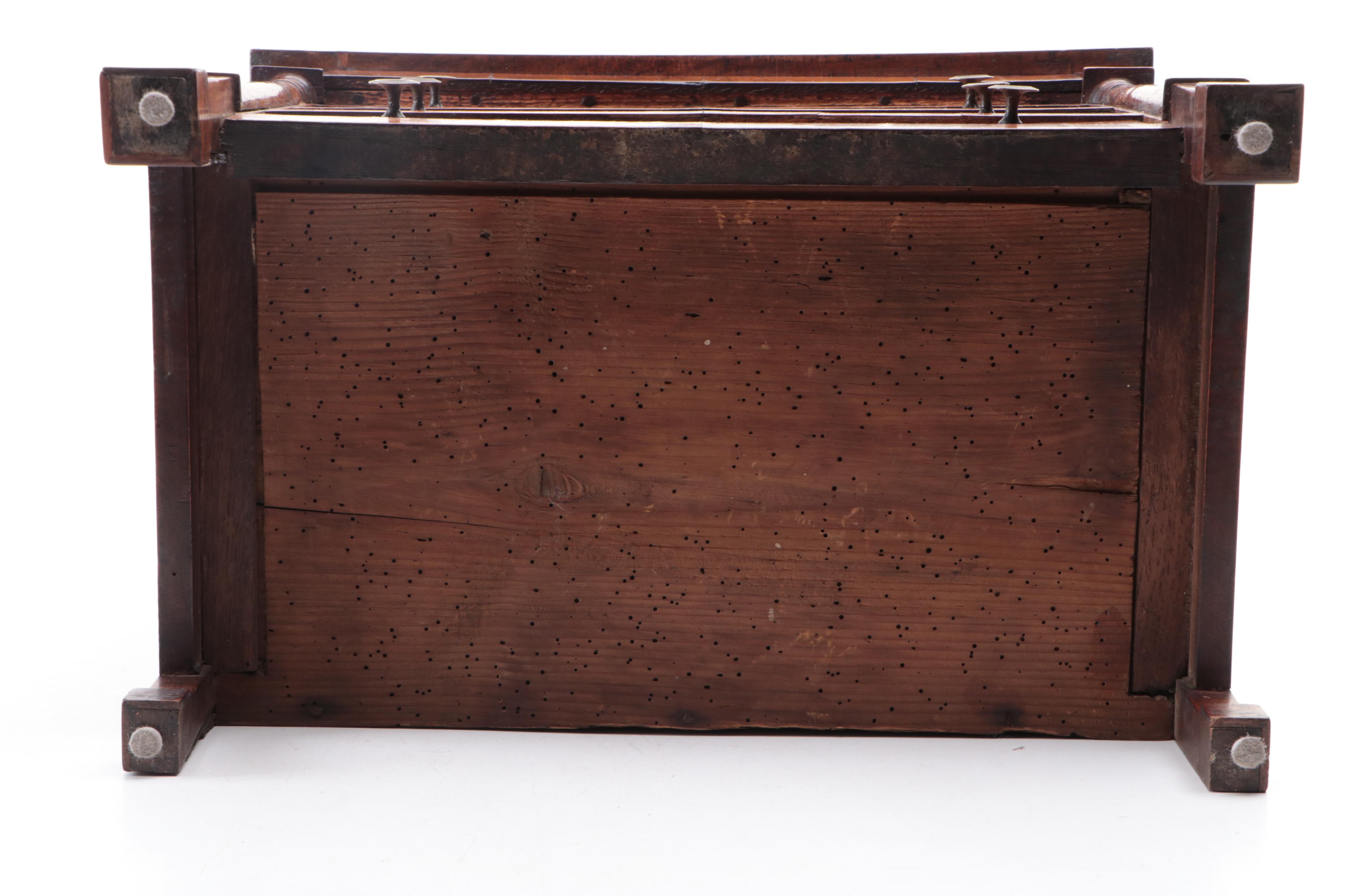 Miniature Biedermeier Flame Walnut Four-Drawer Chest, Early to Mid-19th C.
