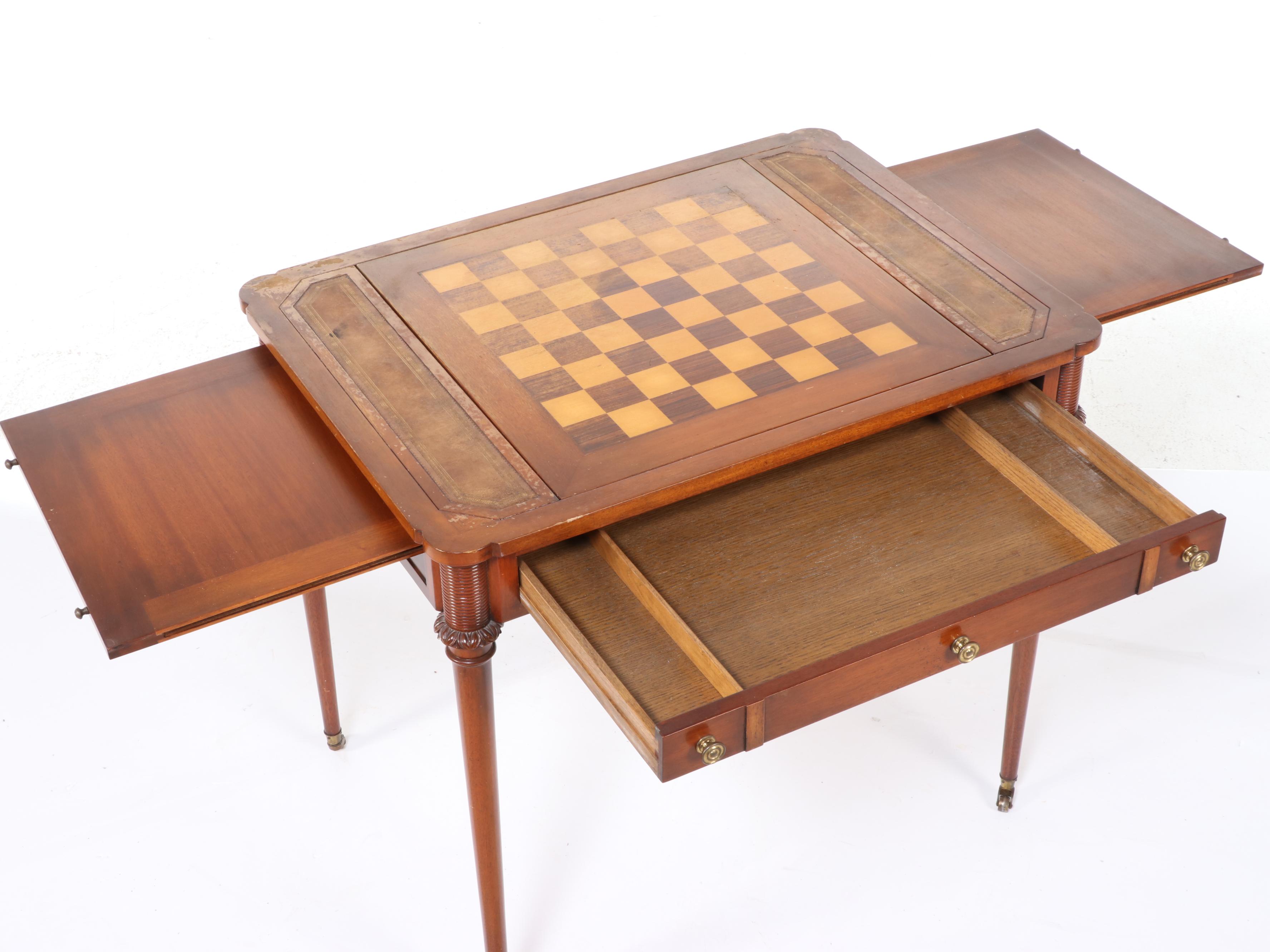 J S Designer Reproductions French Neoclassical Style Games Table, 1970s
