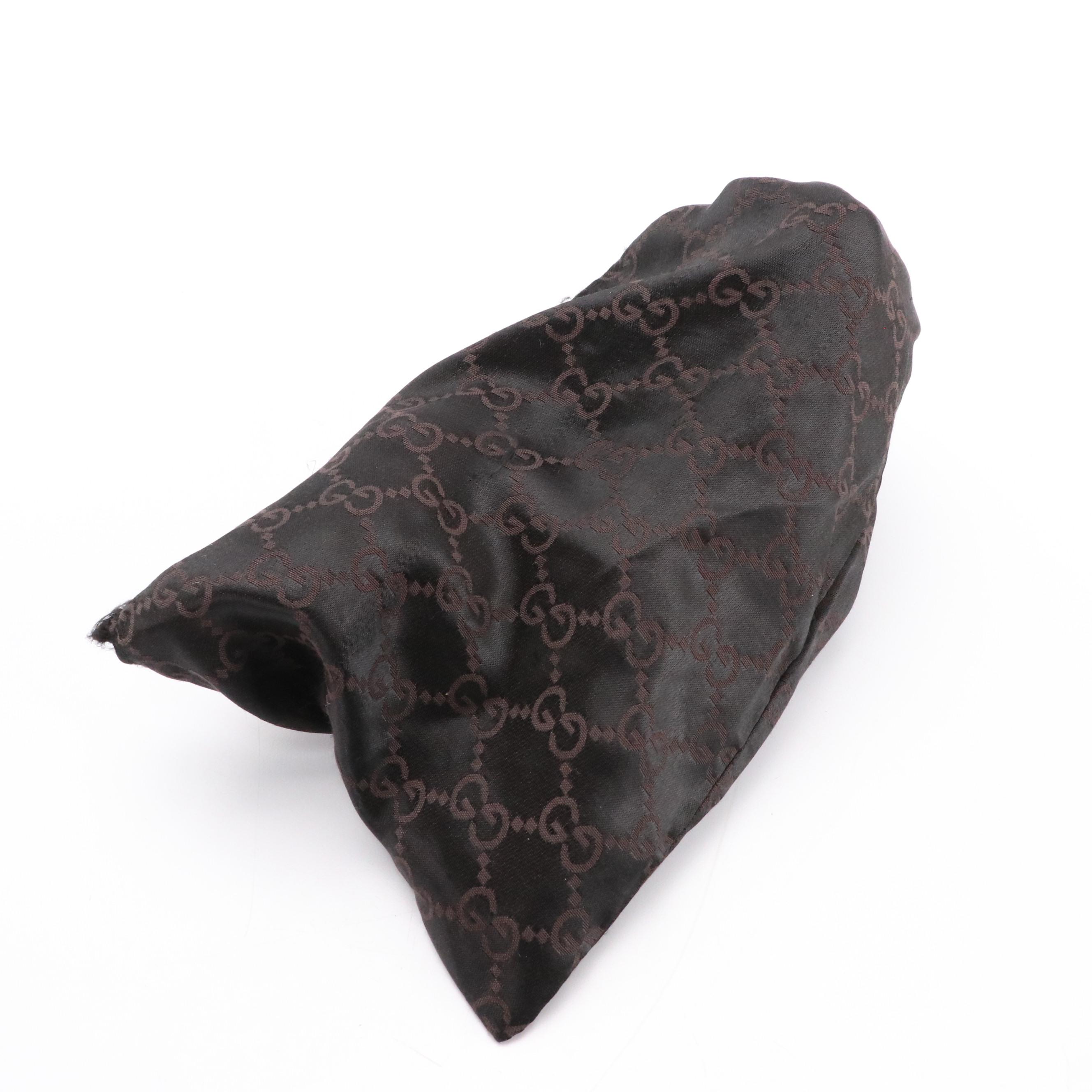 Gucci Vintage GG Brown Leather Block Heel Loafers