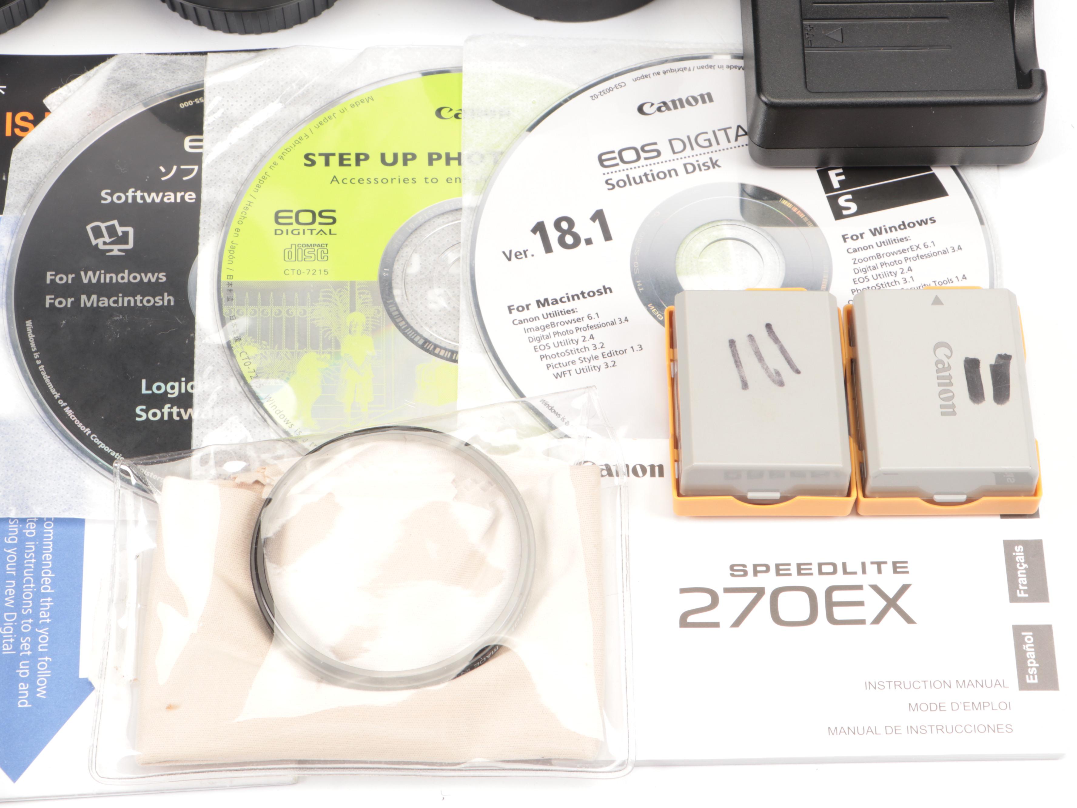 Canon Rebel XSI Camera with Lenses and Bag