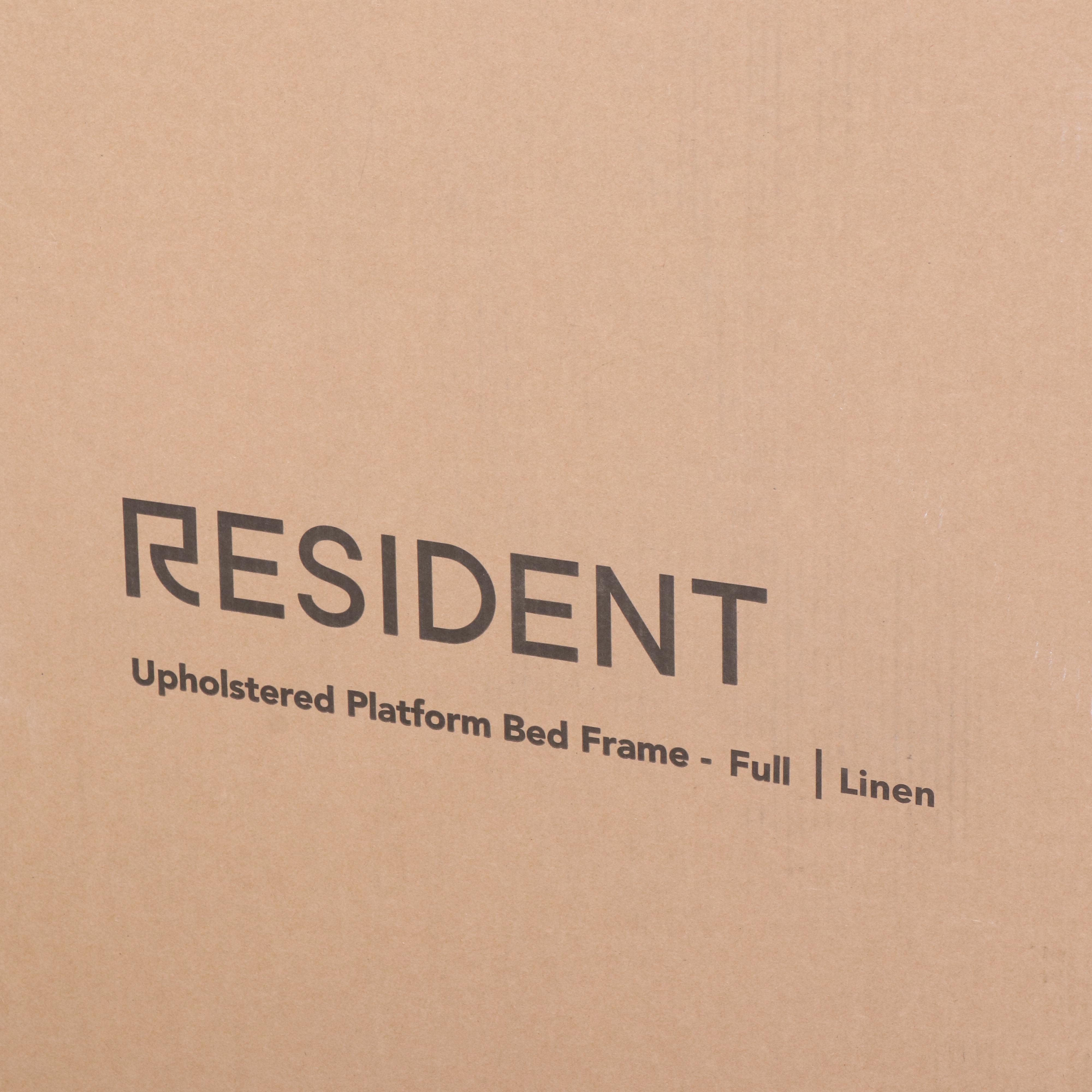 Resident Home Full Size Linen-Upholstered Headboard and Platform Bed Frame