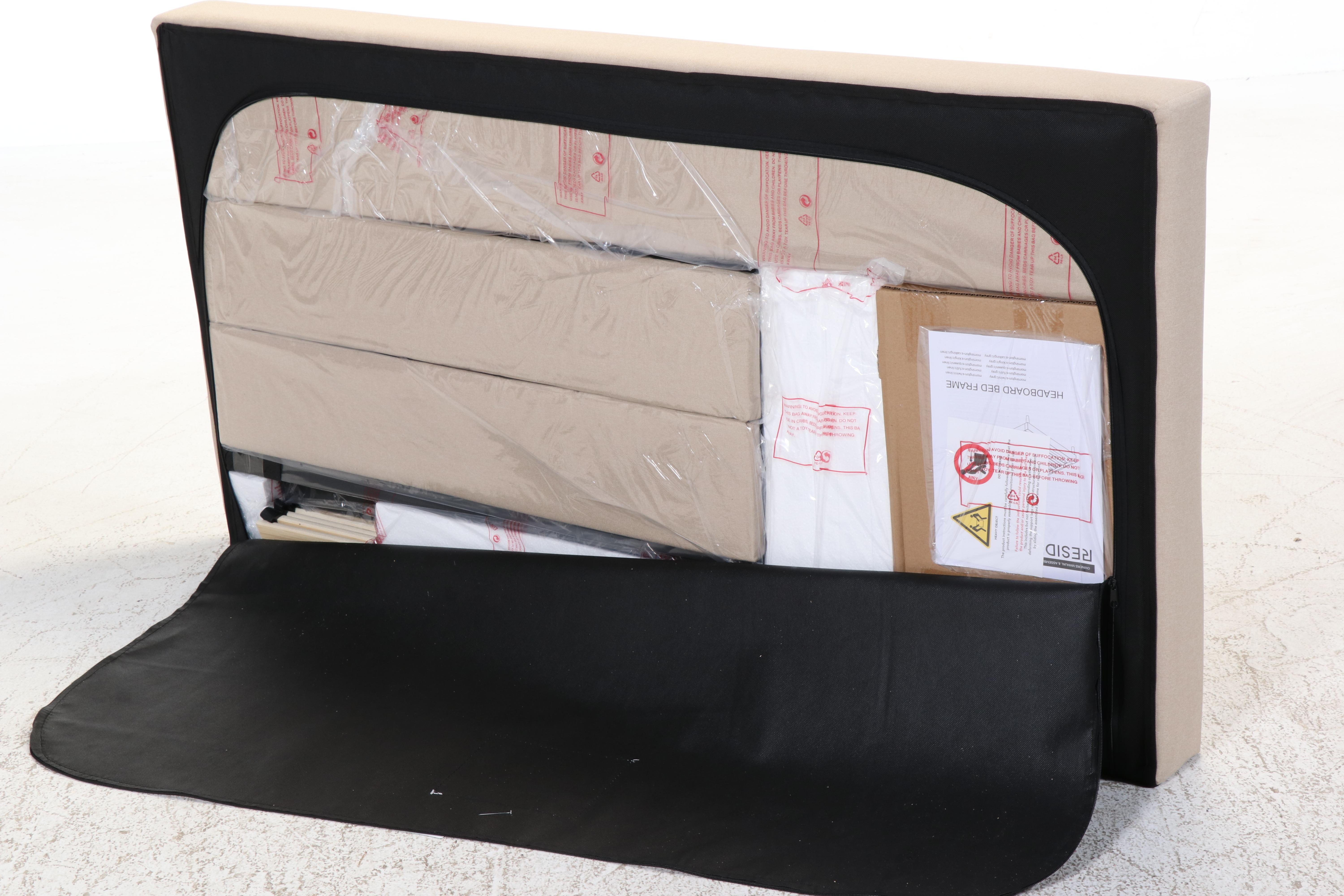 Resident Home Full Size Linen-Upholstered Headboard and Platform Bed Frame