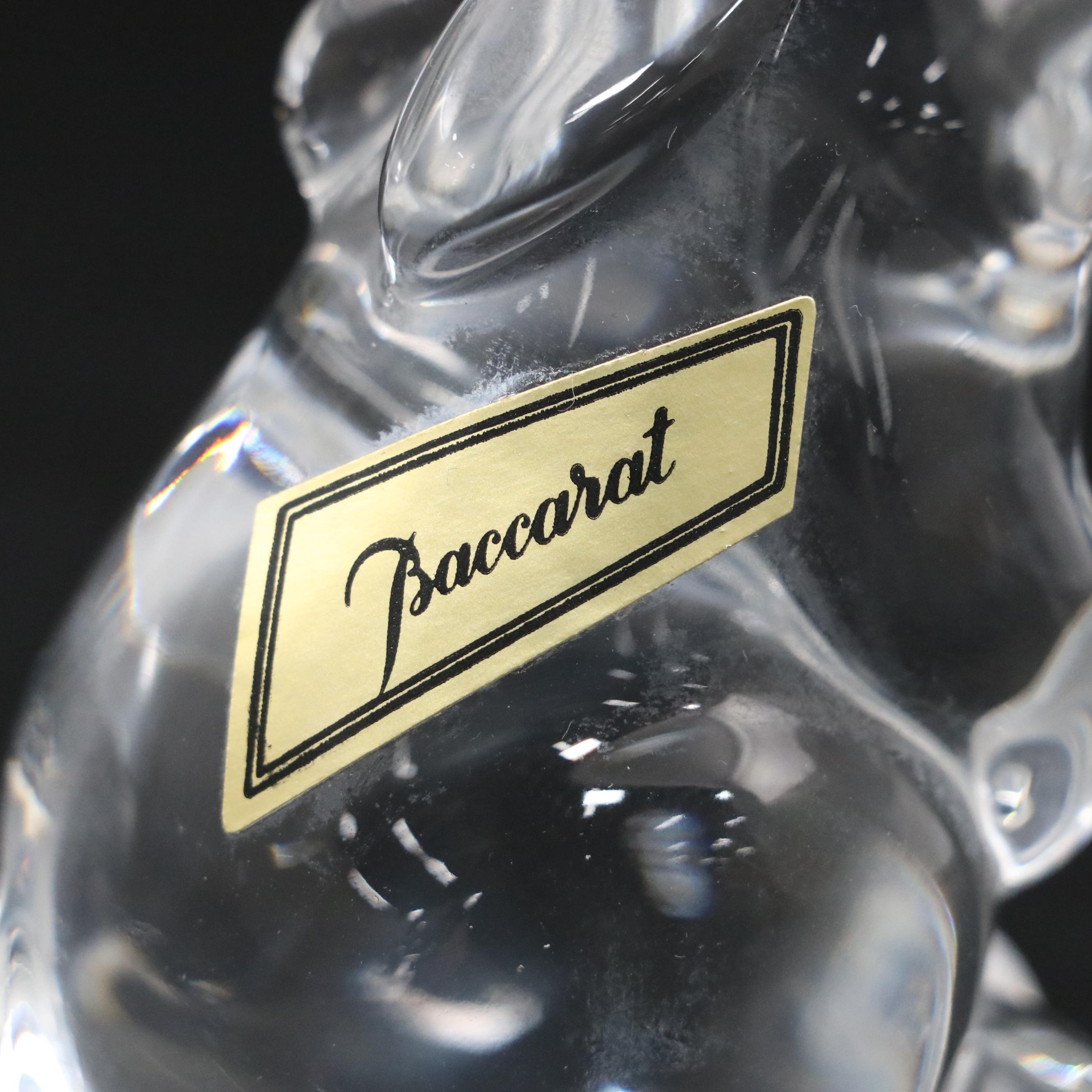 Baccarat Crystal Rabbit Figurine with Other Crystal Bird Figurines