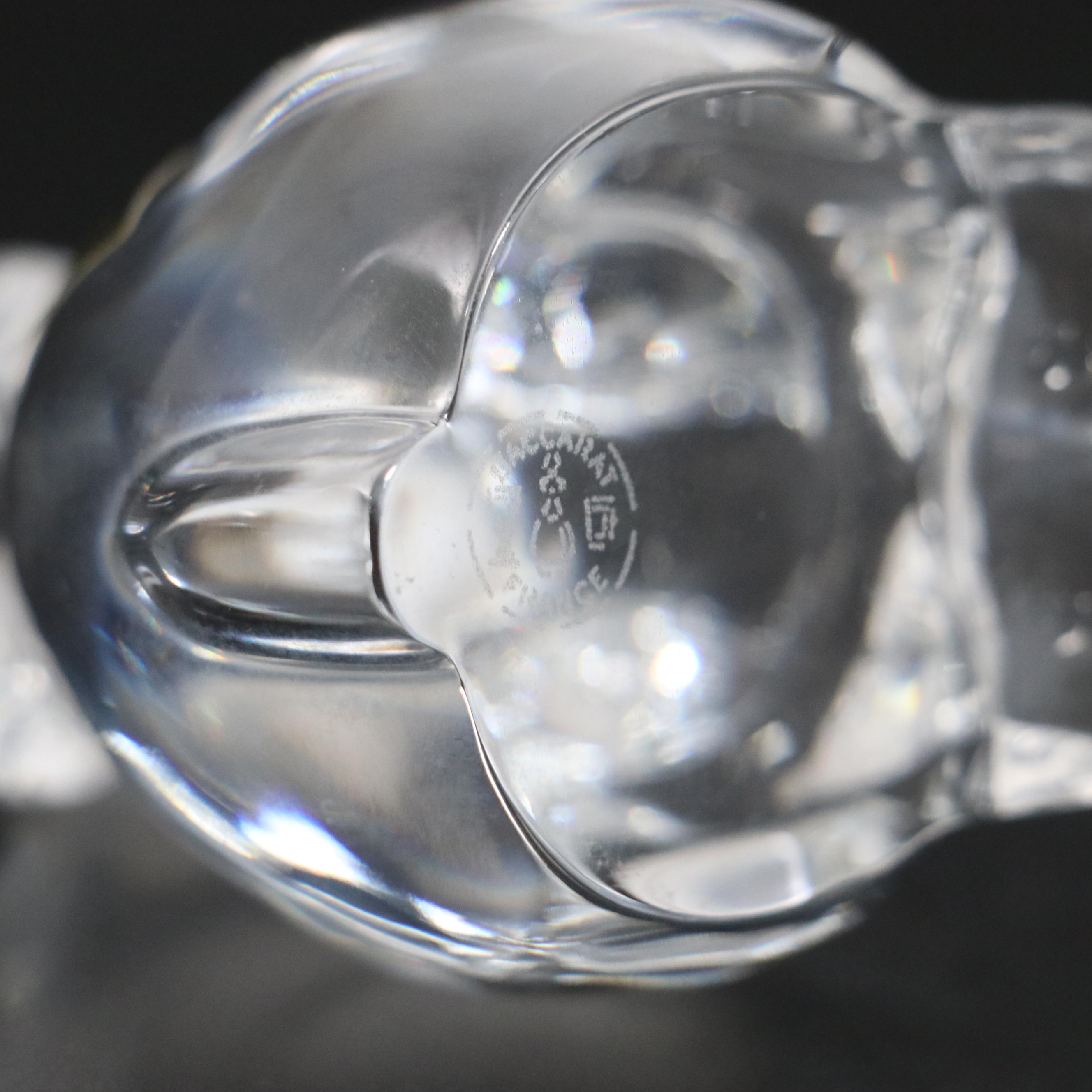 Baccarat Crystal Rabbit Figurine with Other Crystal Bird Figurines