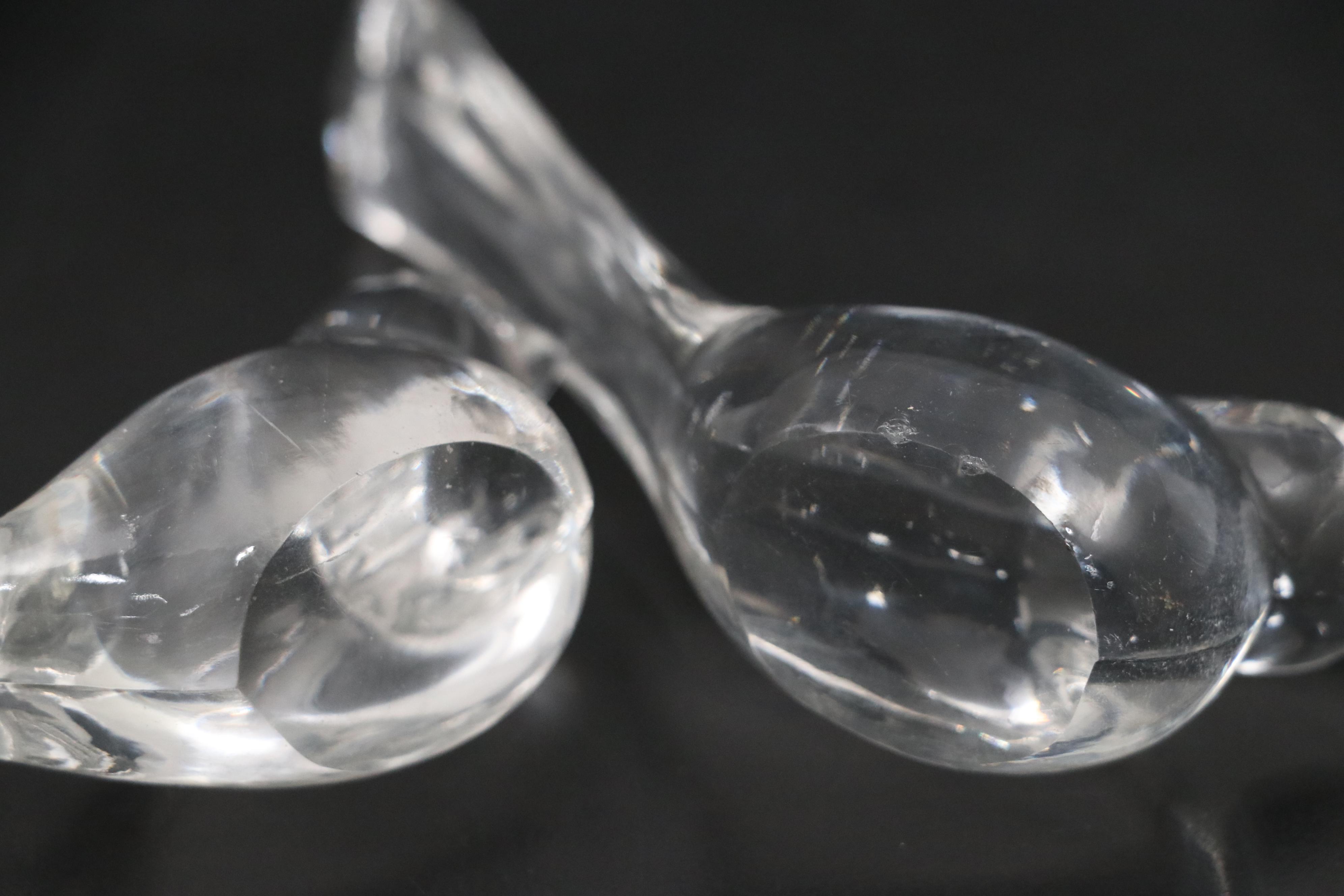 Baccarat Crystal Rabbit Figurine with Other Crystal Bird Figurines