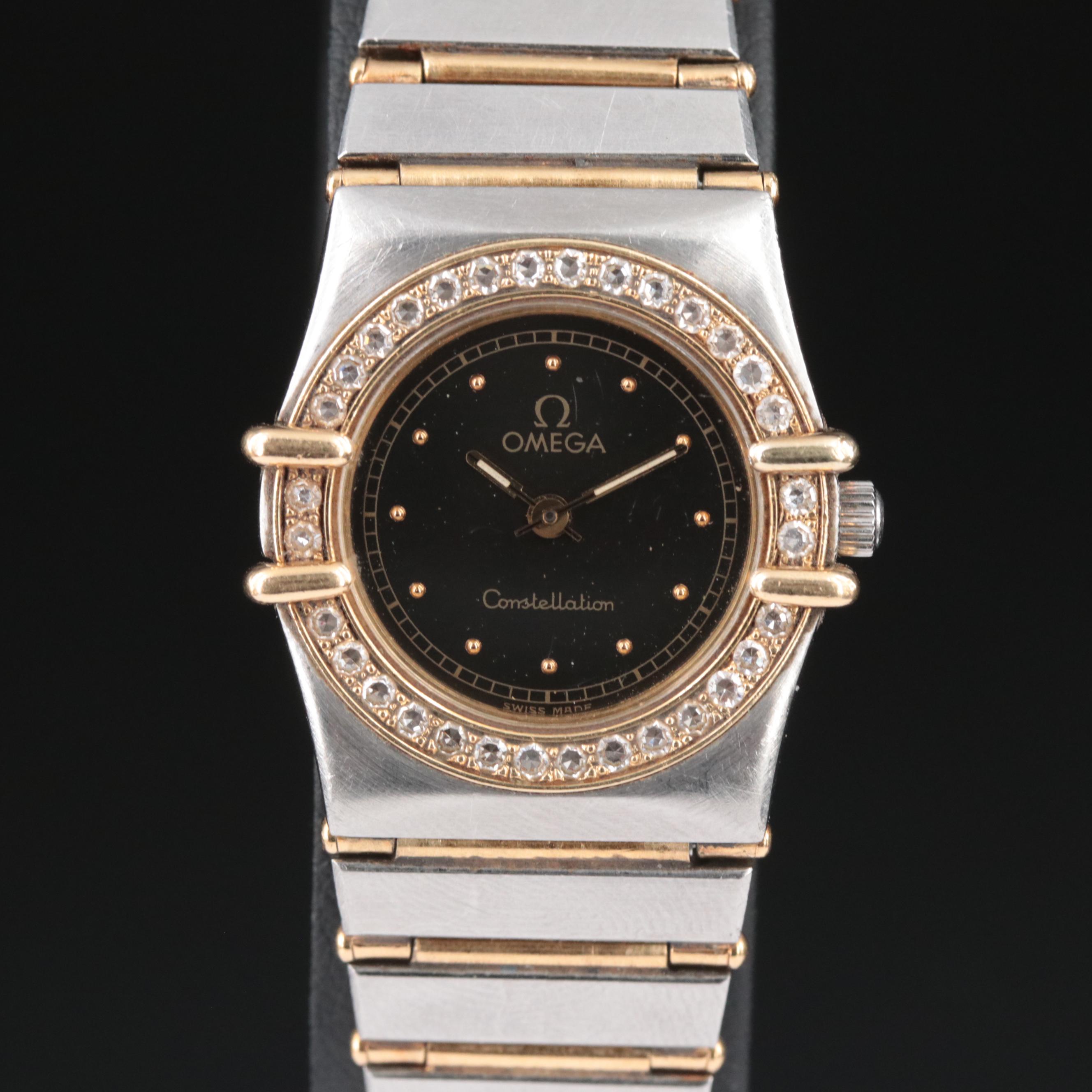 Omega Constellation 18K and Stainless Steel Quartz Watch