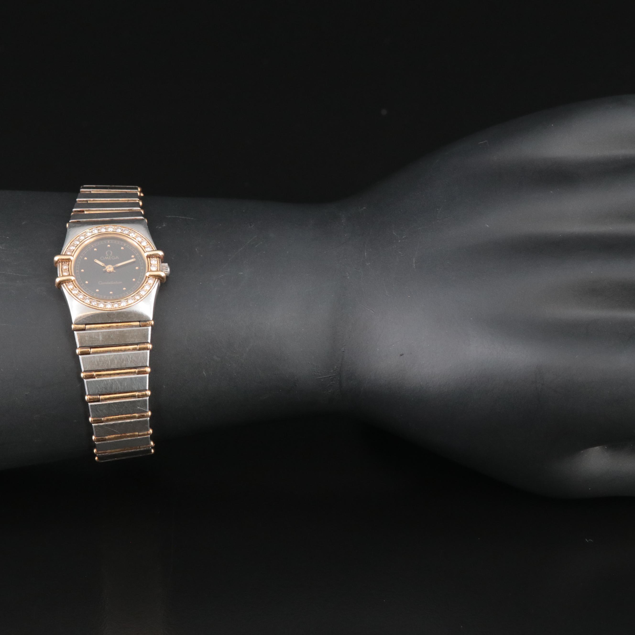 Omega Constellation 18K and Stainless Steel Quartz Watch