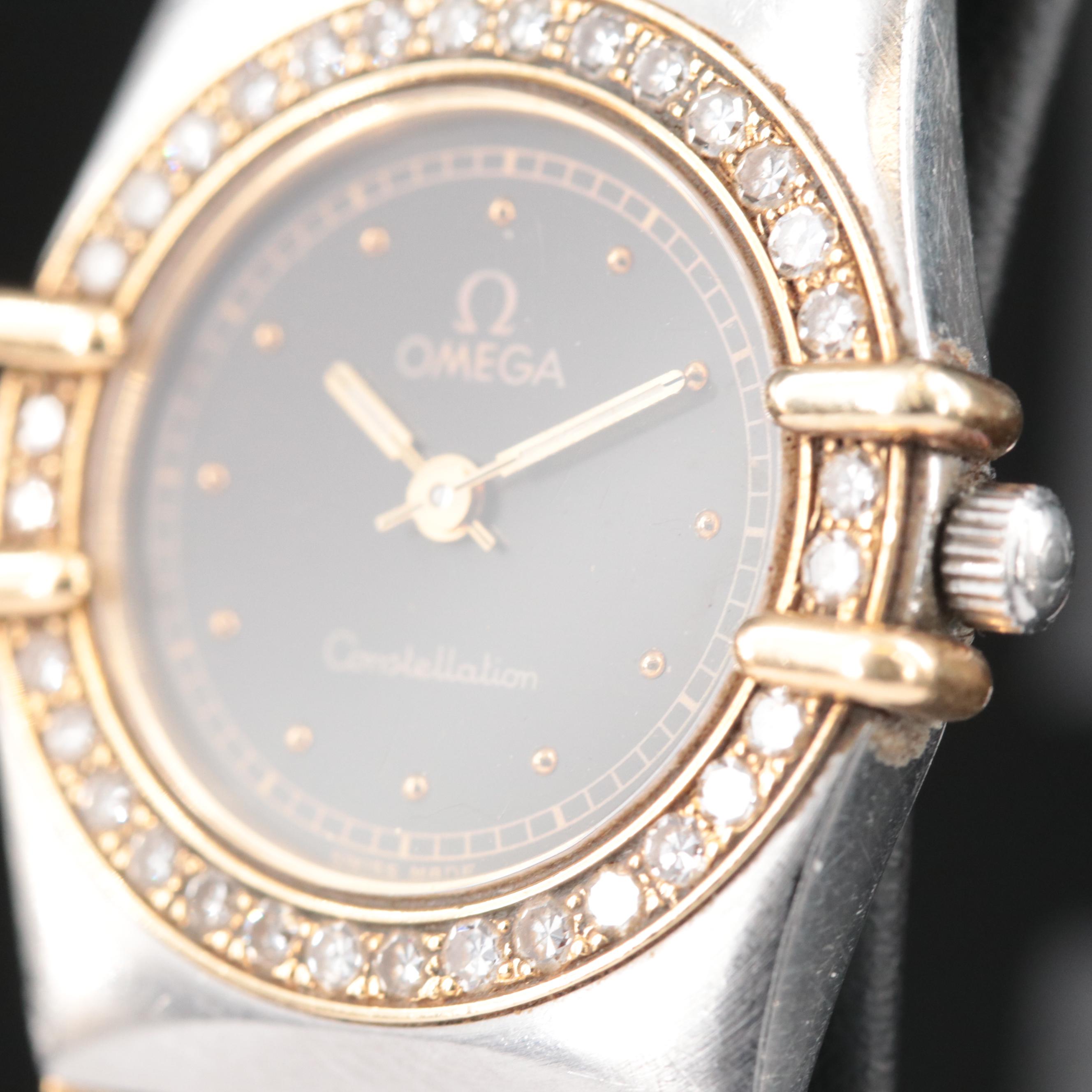 Omega Constellation 18K and Stainless Steel Quartz Watch