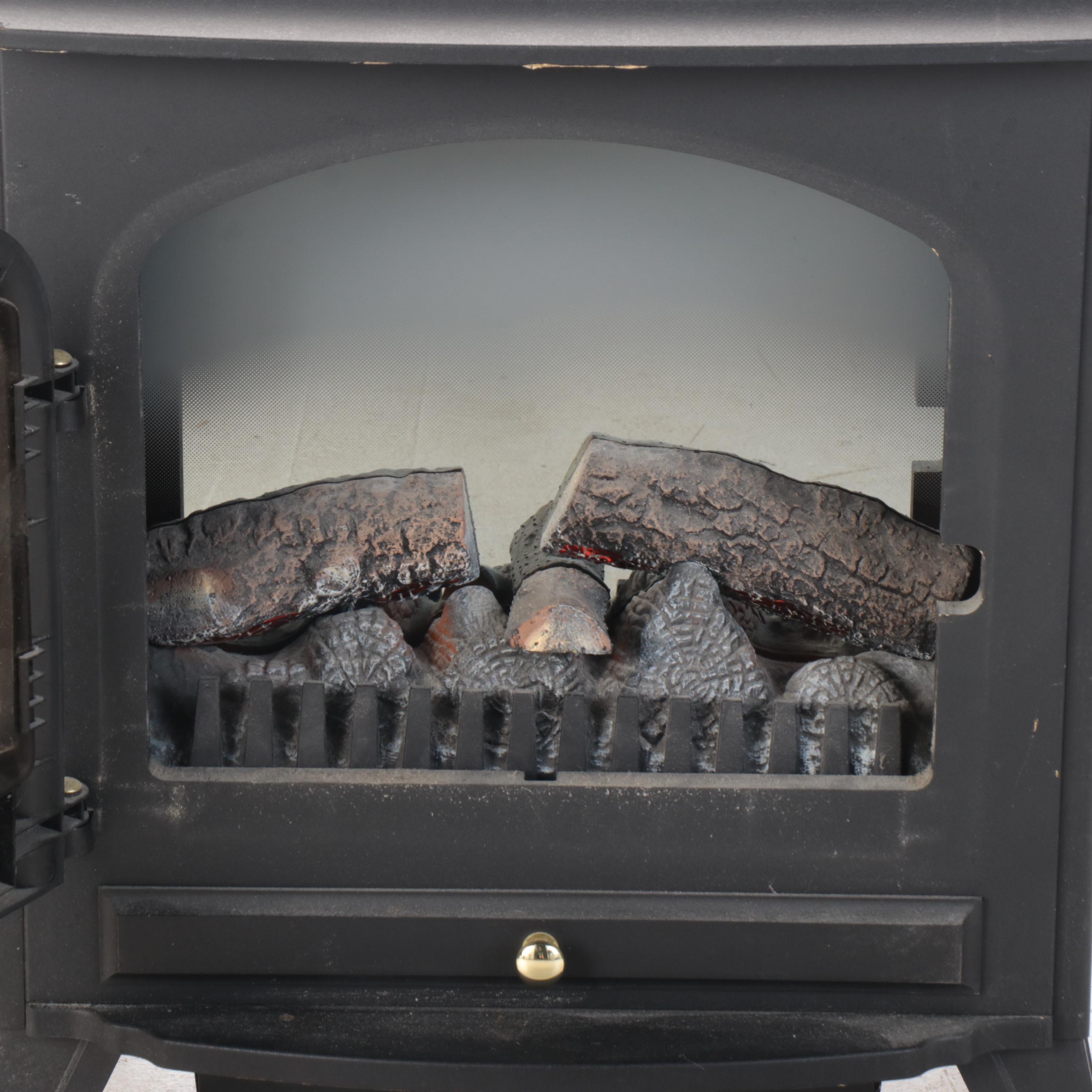 Dimplex Freestanding Electric Fireplace with Brass Handle