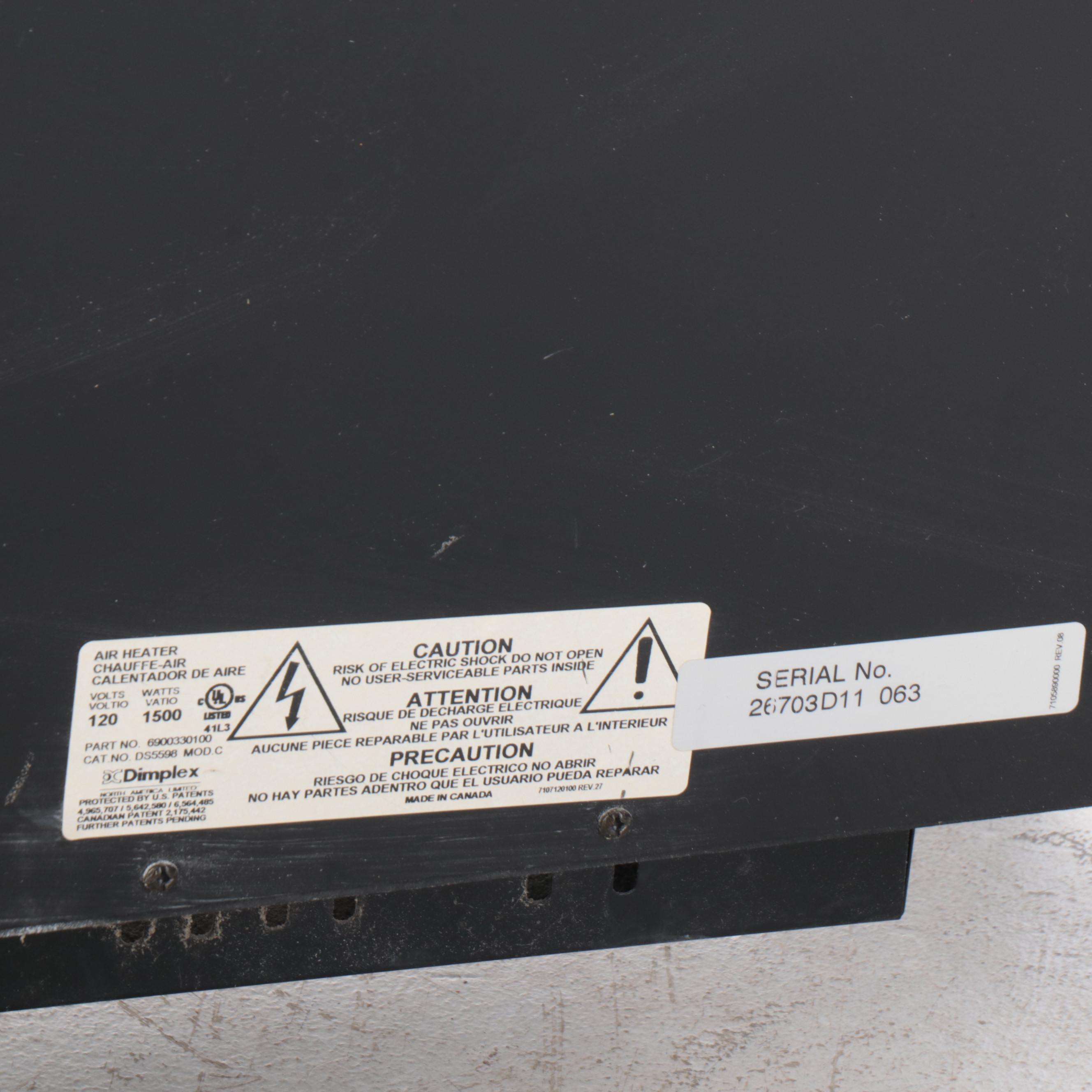 Dimplex Freestanding Electric Fireplace with Brass Handle