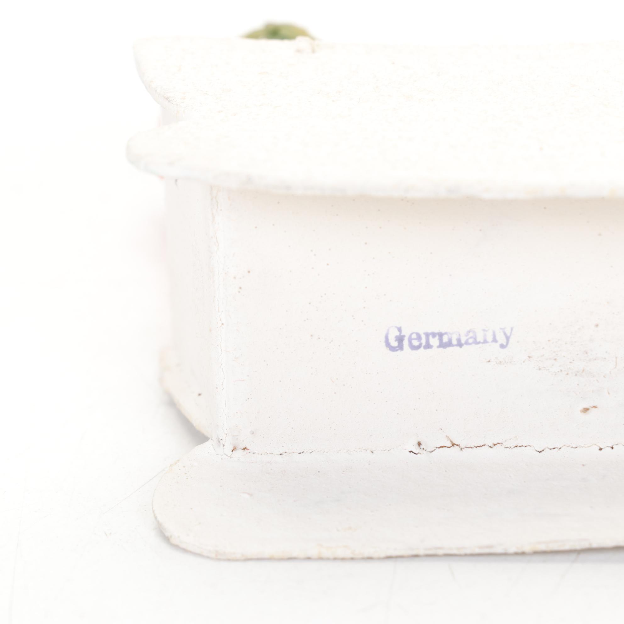 German Santa in Sleigh Figurine with Papier Mache Santa, Mid 20th Century