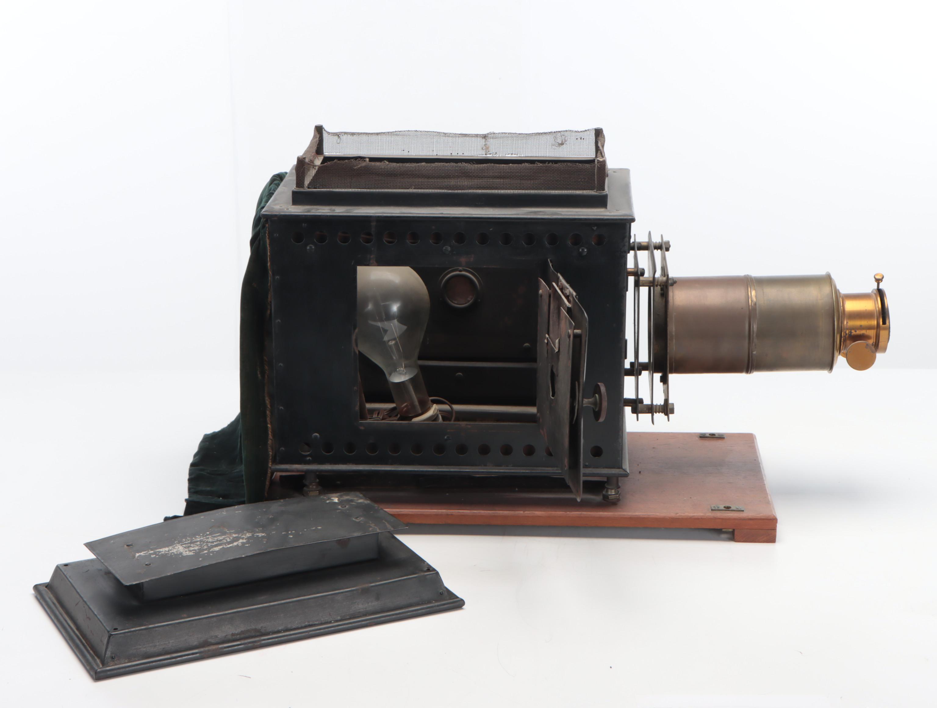 Victorian Magic Lantern Type Slide Projector, Adapted Early 20th Century