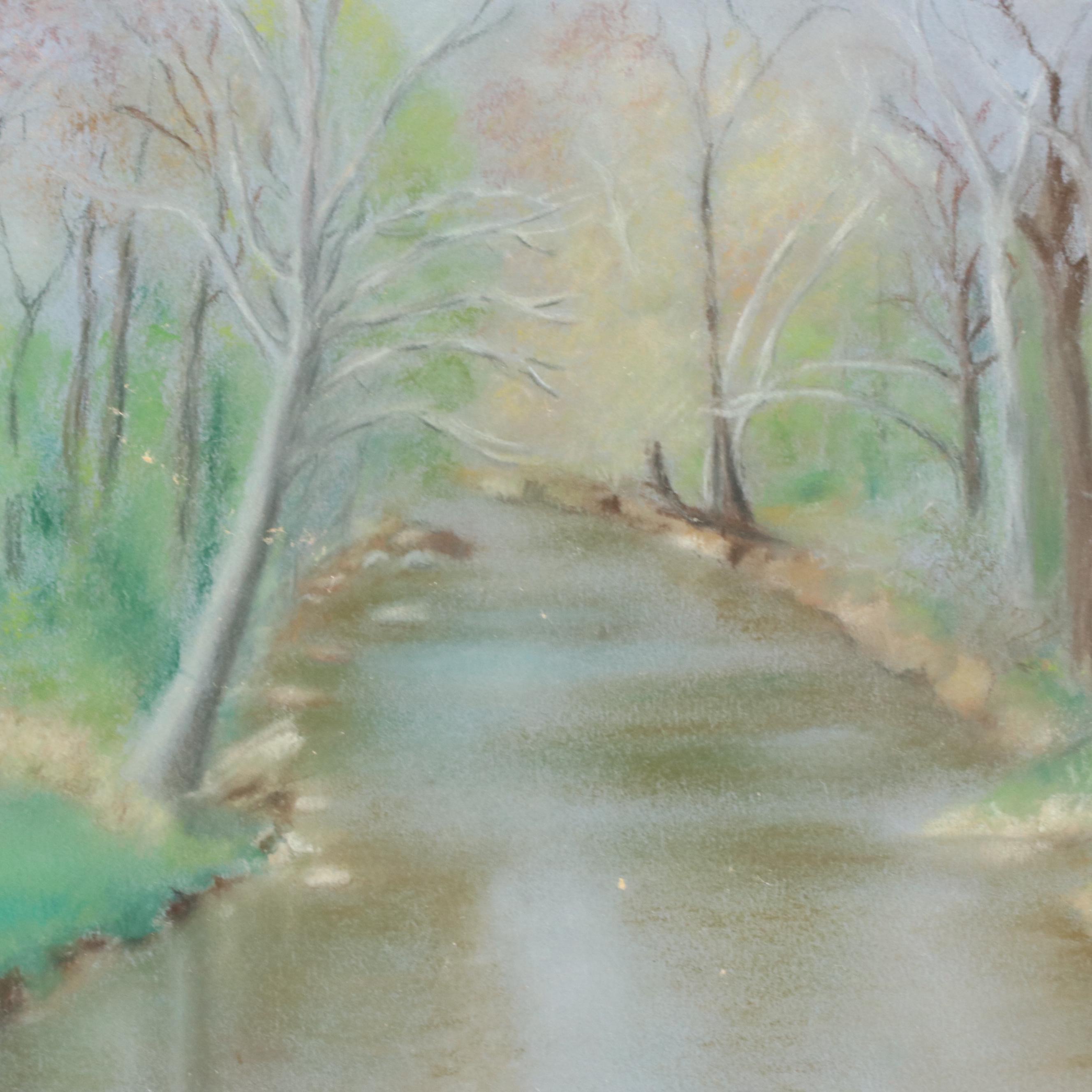 Margaret Davis Landscape Pastel Drawing "Big Pipe Creek," 1996