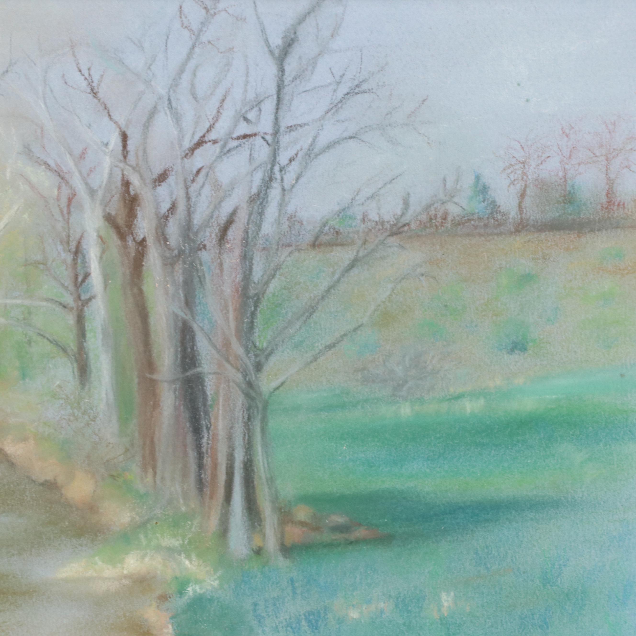 Margaret Davis Landscape Pastel Drawing "Big Pipe Creek," 1996