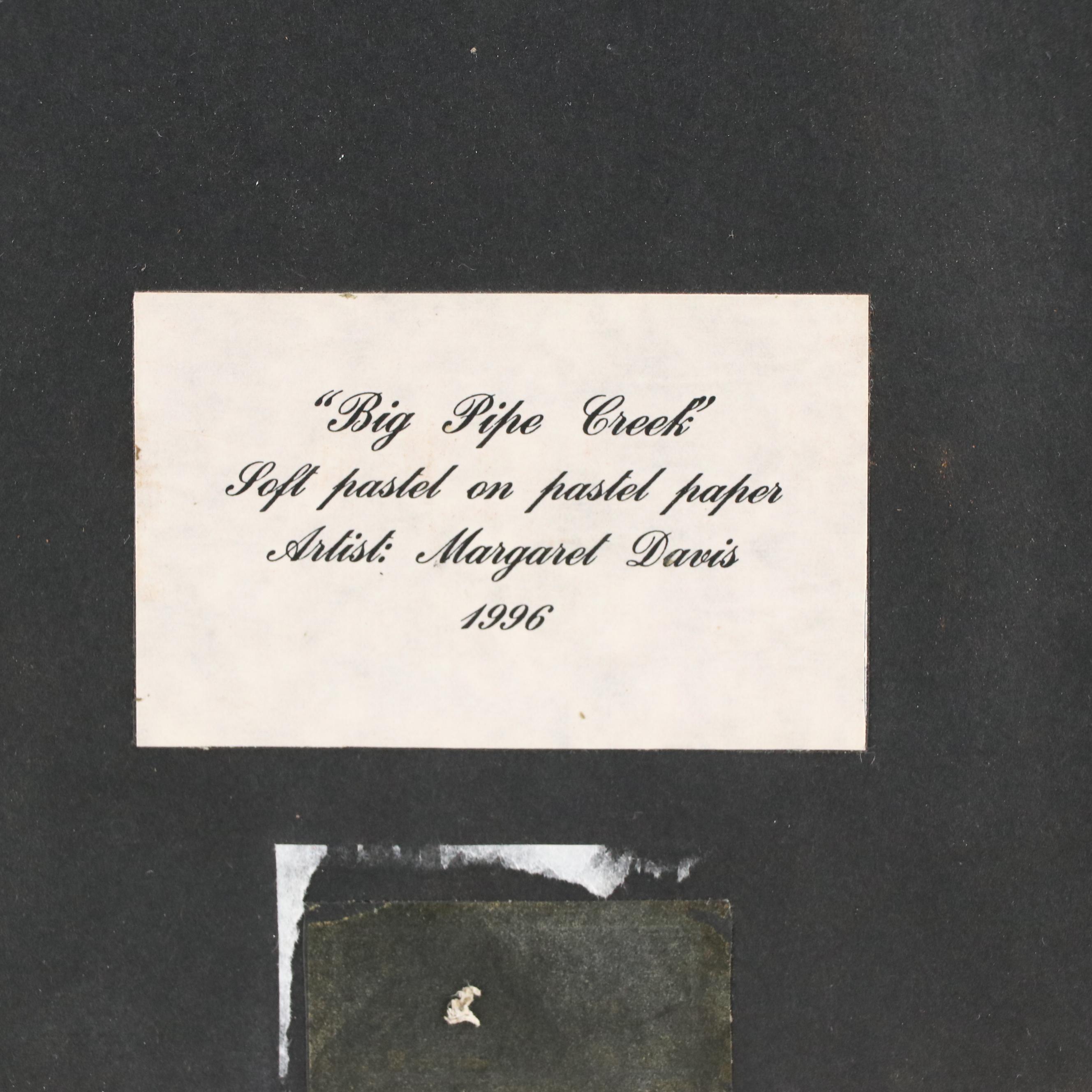 Margaret Davis Landscape Pastel Drawing "Big Pipe Creek," 1996