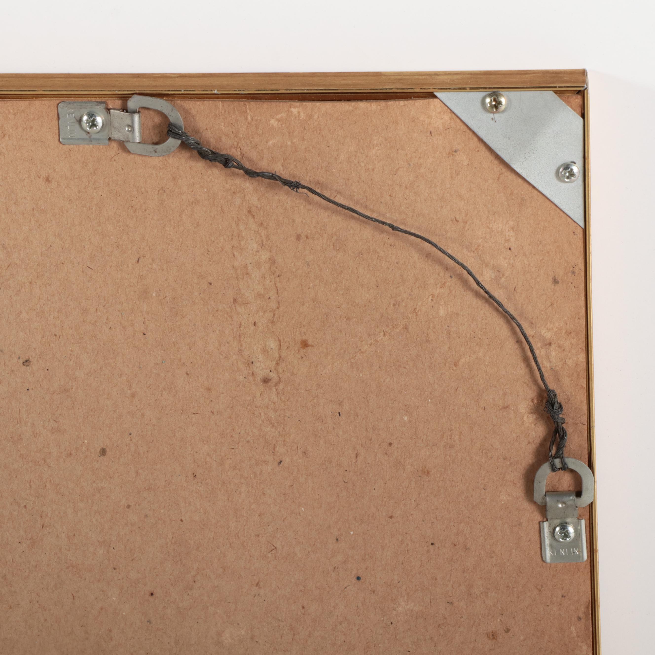 Mid Century Modern Bamboo and Brass Diamond Shape Wall Mirror