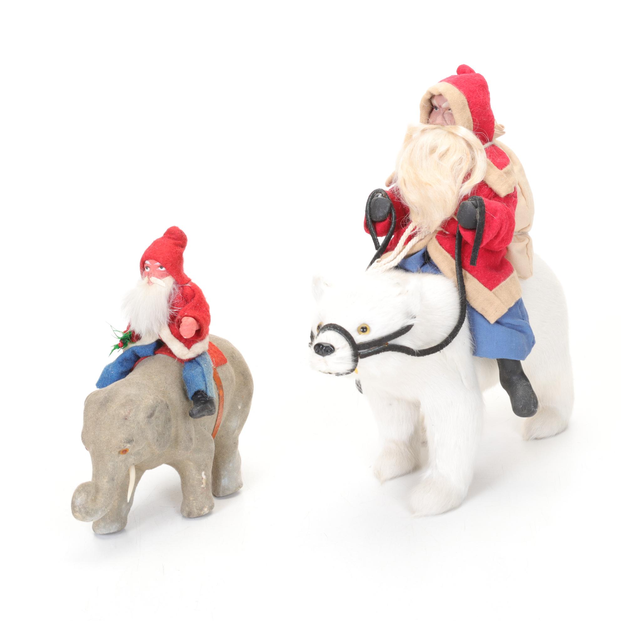 German Santa Claus Figurines by Two Sisters Studio and Others