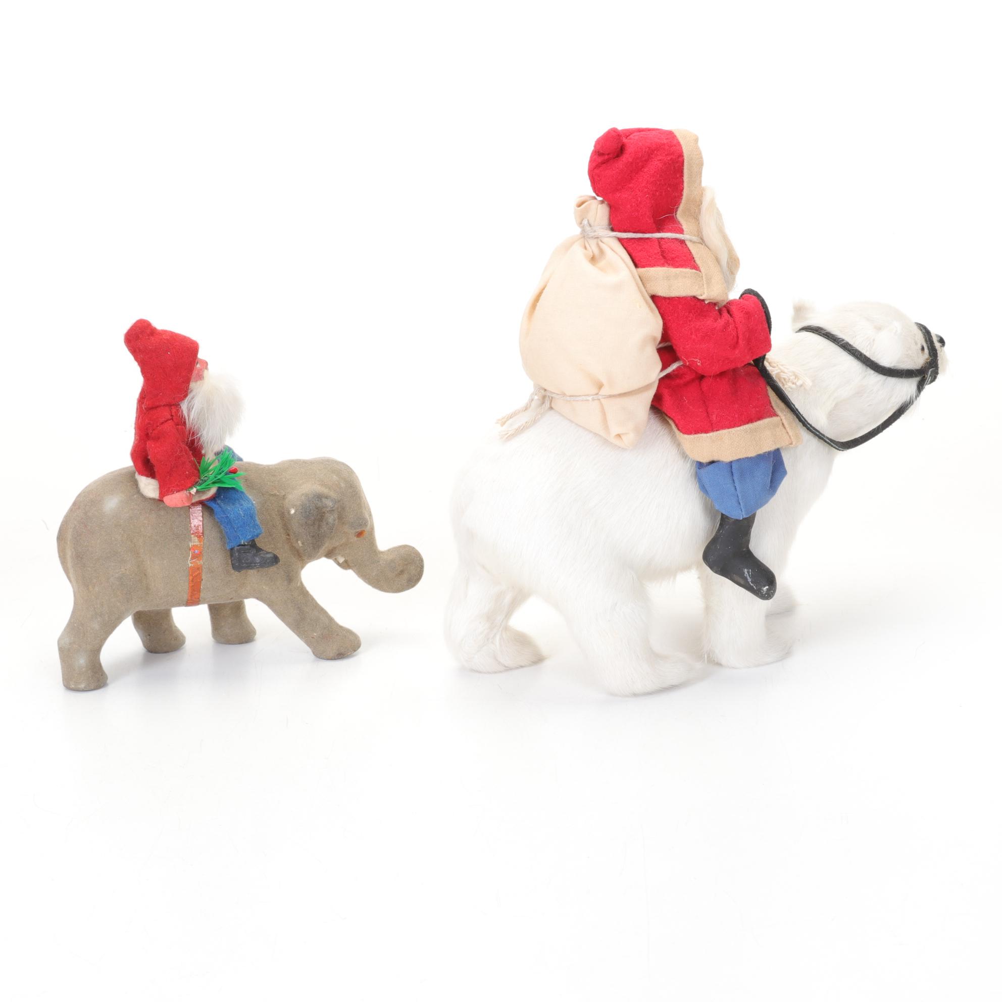 German Santa Claus Figurines by Two Sisters Studio and Others