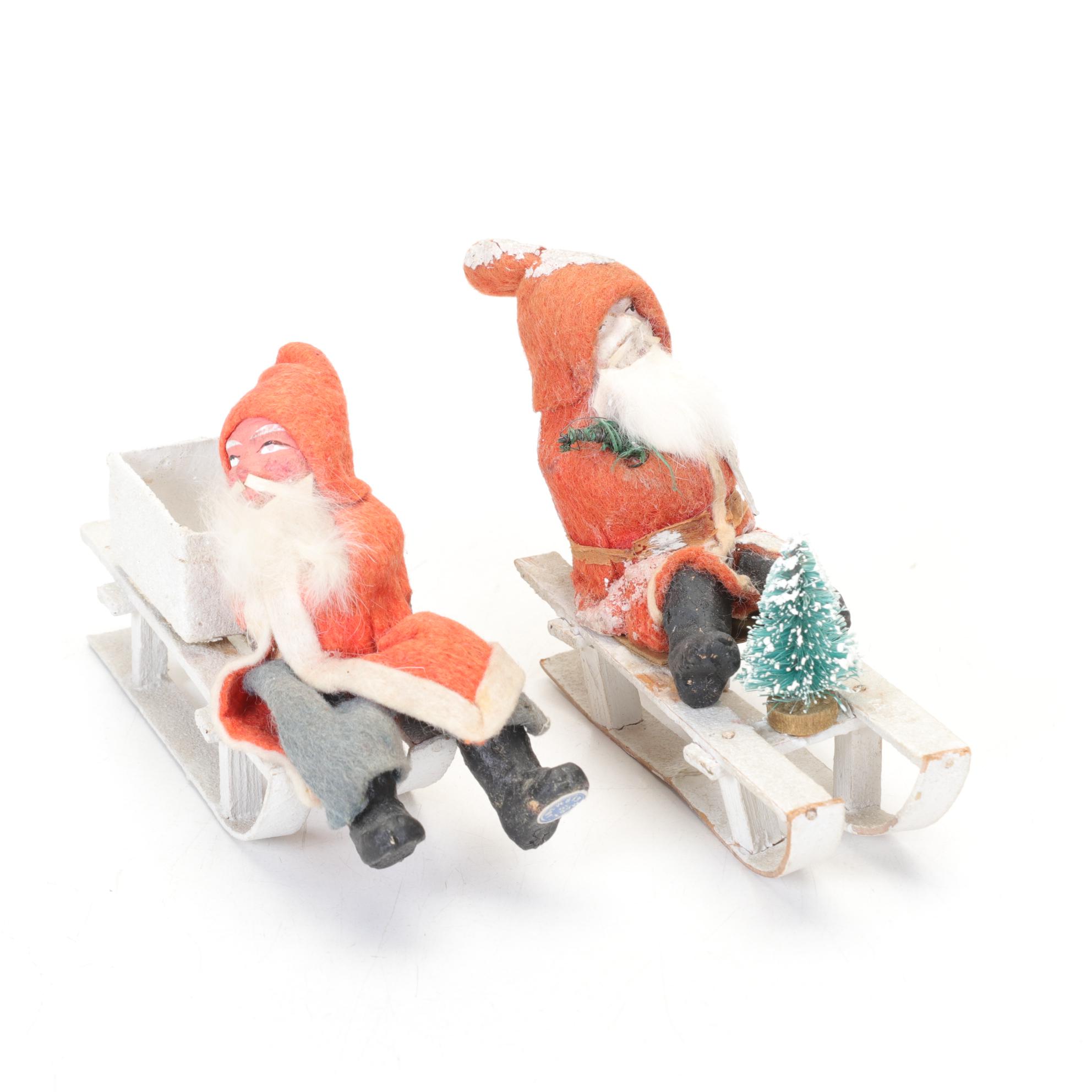 German Santa Claus Figurines by Two Sisters Studio and Others