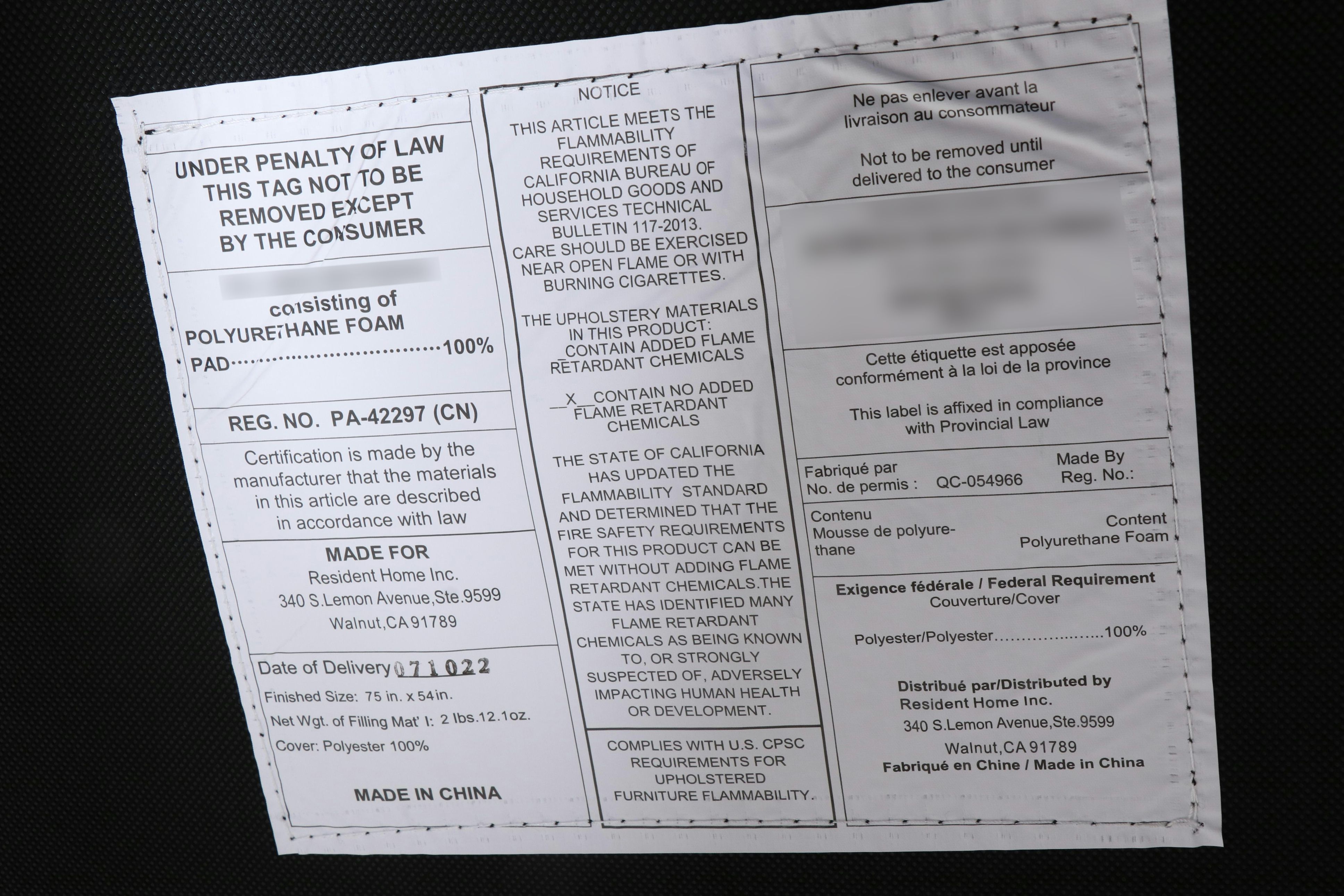 Resident Home Full Size Linen-Upholstered Headboard and Platform Bed Frame