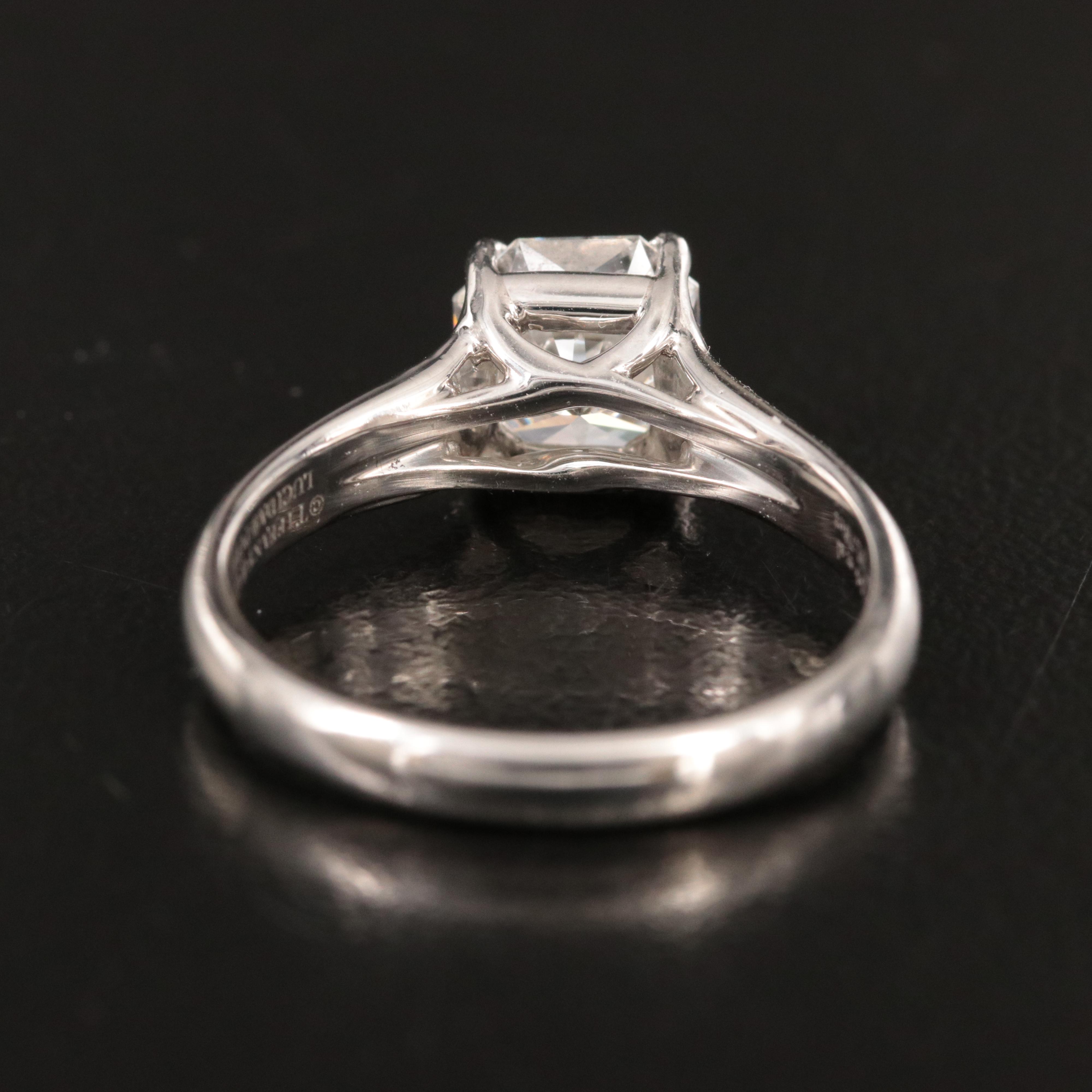 Tiffany & Co. Platinum 1.78 CT Lucida Diamond Solitaire Ring with Tiffany Cert