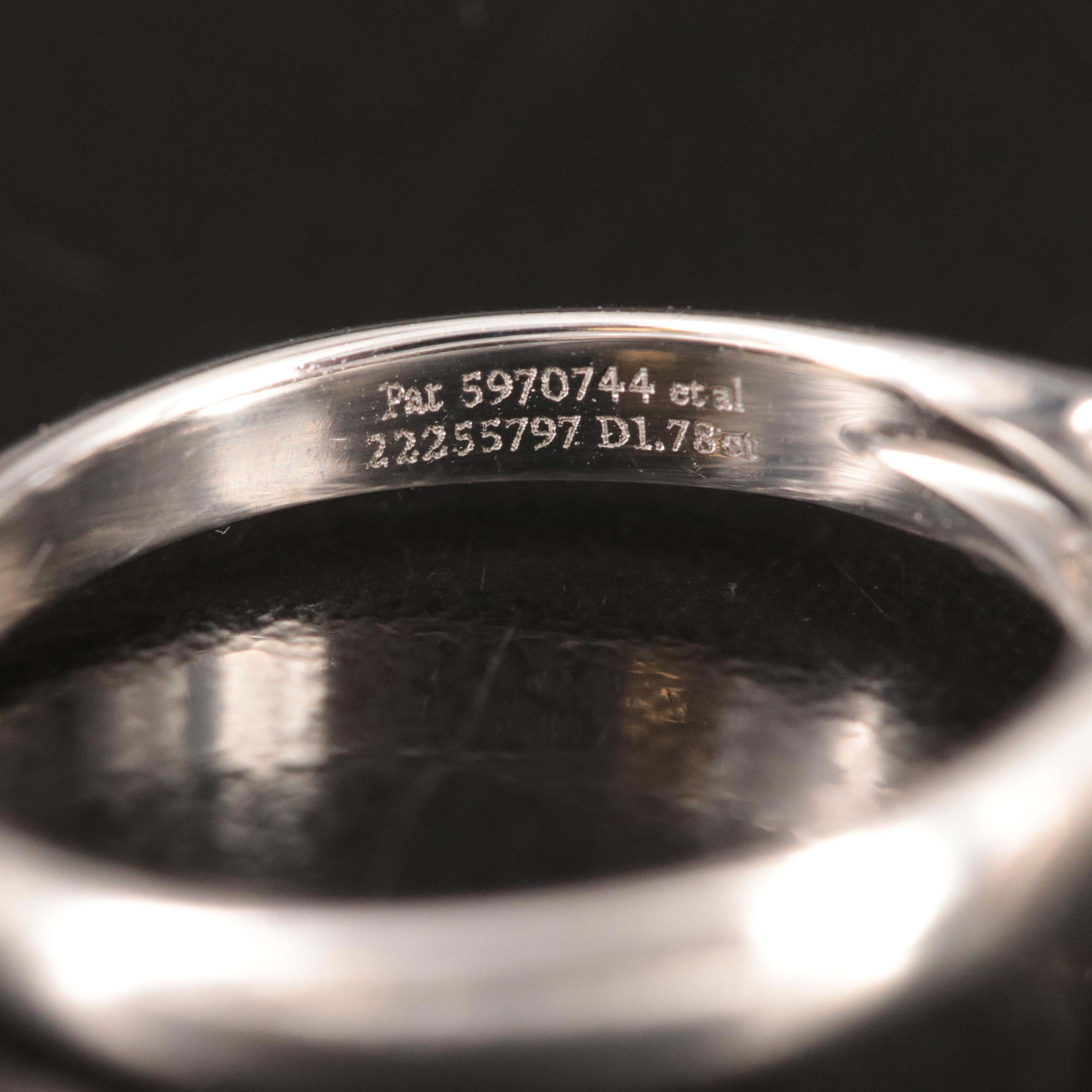 Tiffany & Co. Platinum 1.78 CT Lucida Diamond Solitaire Ring with Tiffany Cert