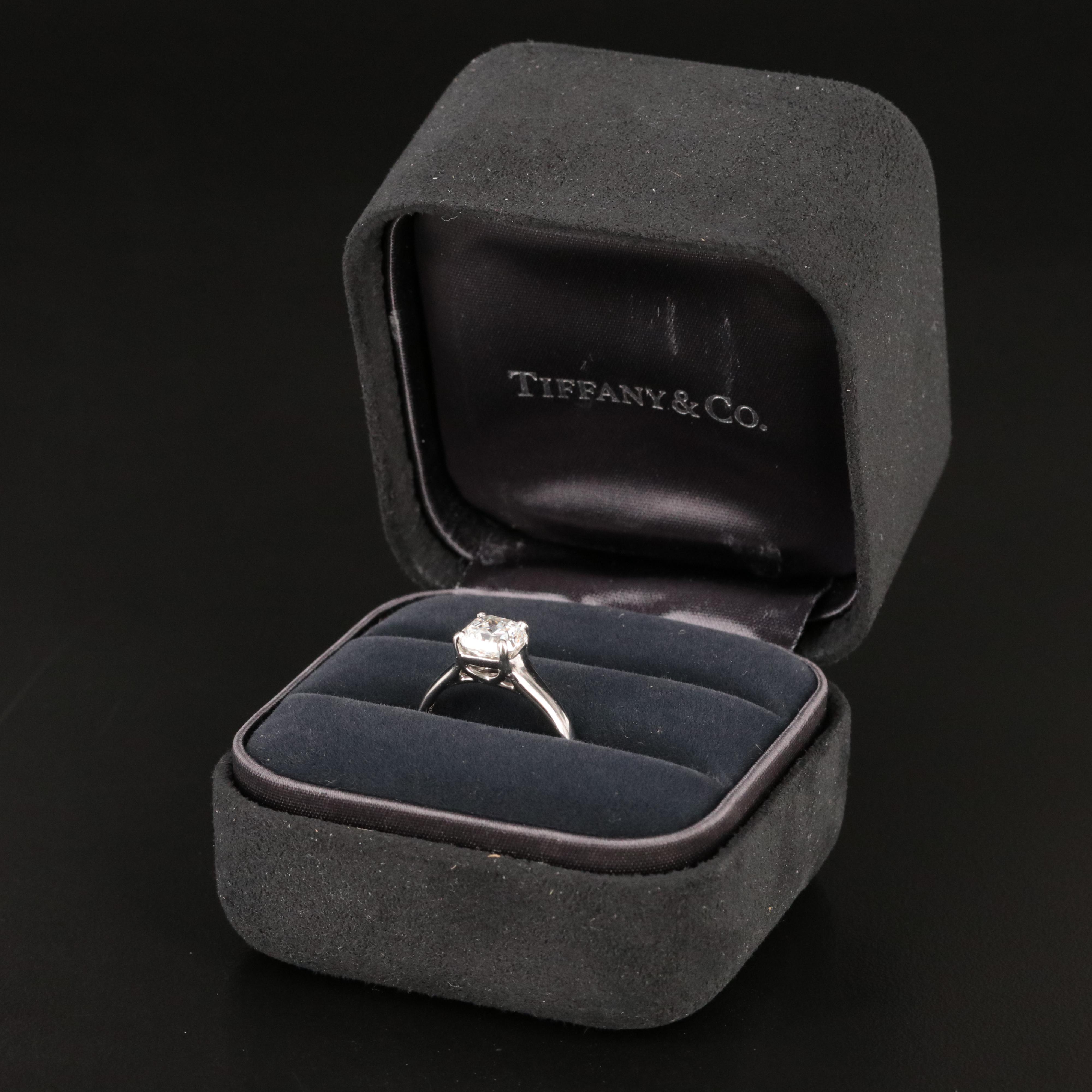 Tiffany & Co. Platinum 1.78 CT Lucida Diamond Solitaire Ring with Tiffany Cert