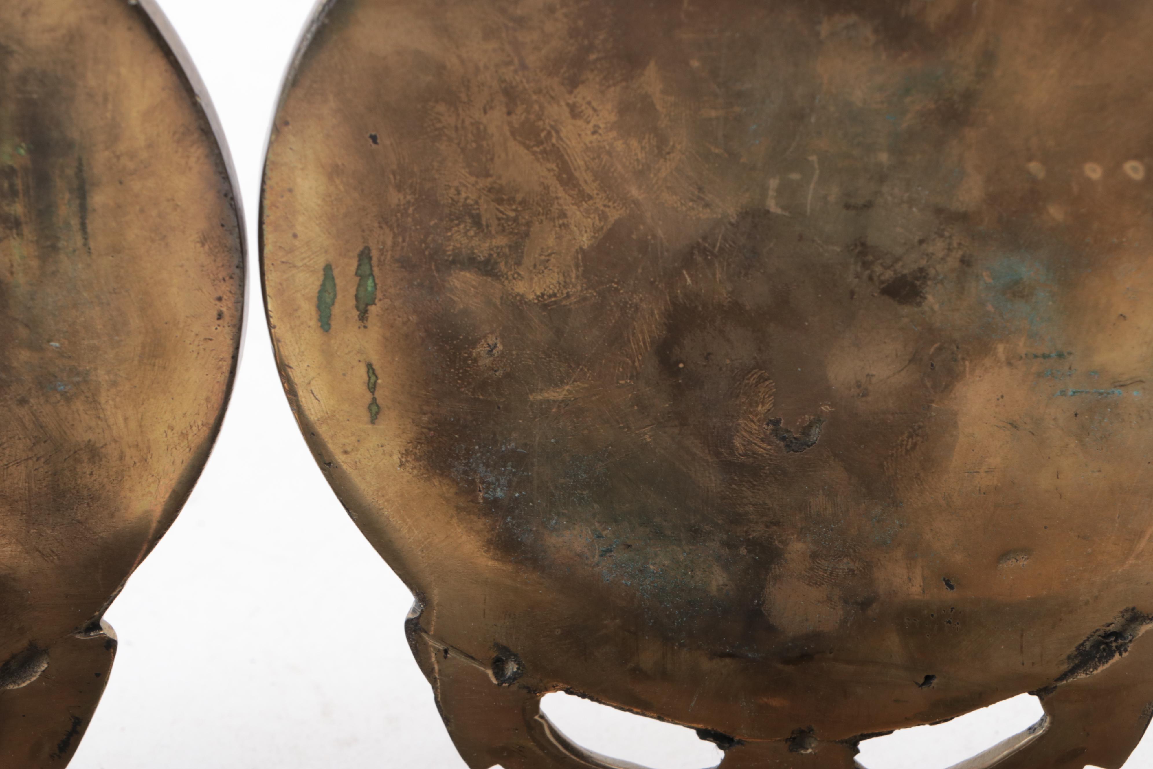 Cast Brass Lisbon City Crest Bookends with Spanish Galleon Cast Brass Bookend